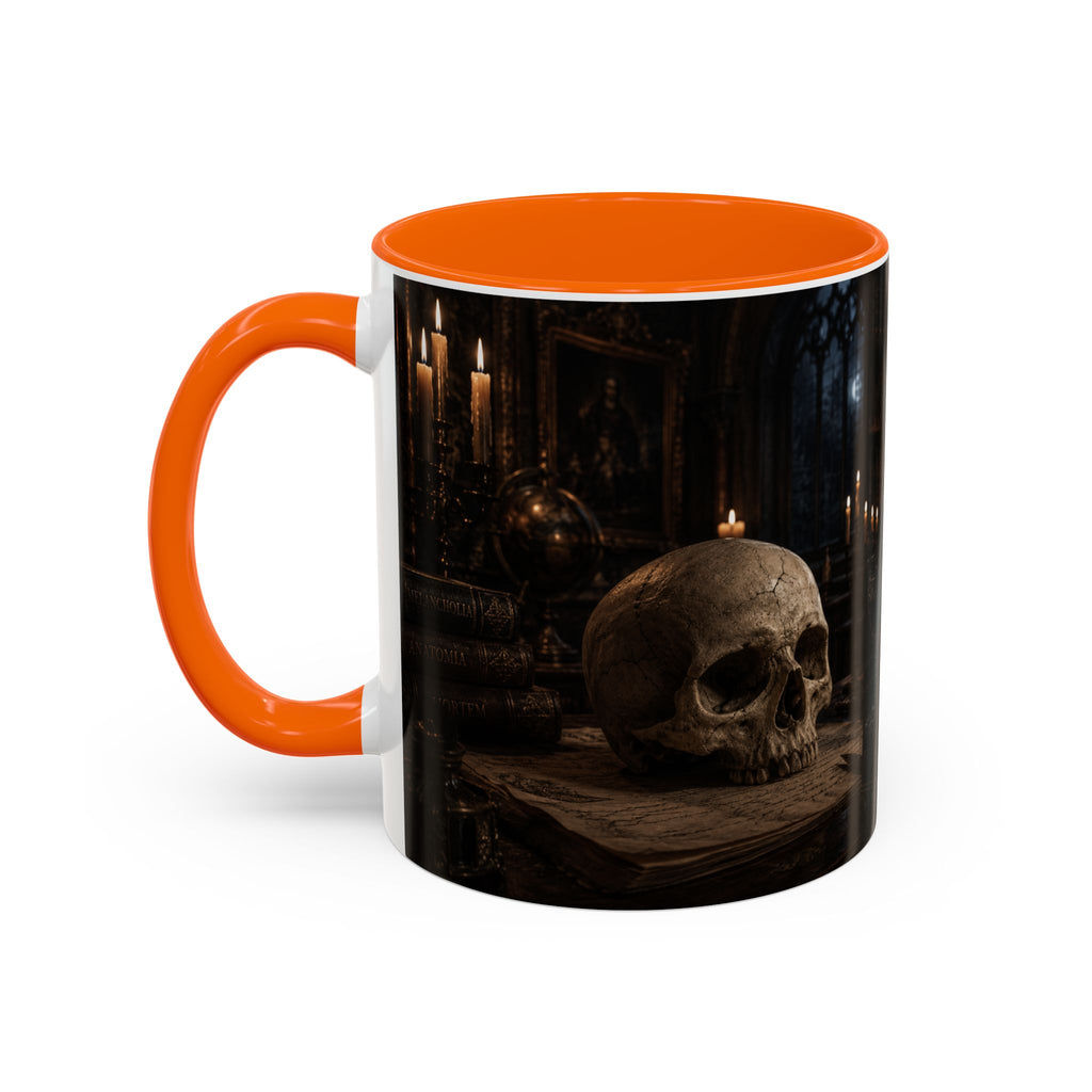 Gothic Skull Coffee Mug — Candlelit Occult Library Accent Mug (11/15oz)