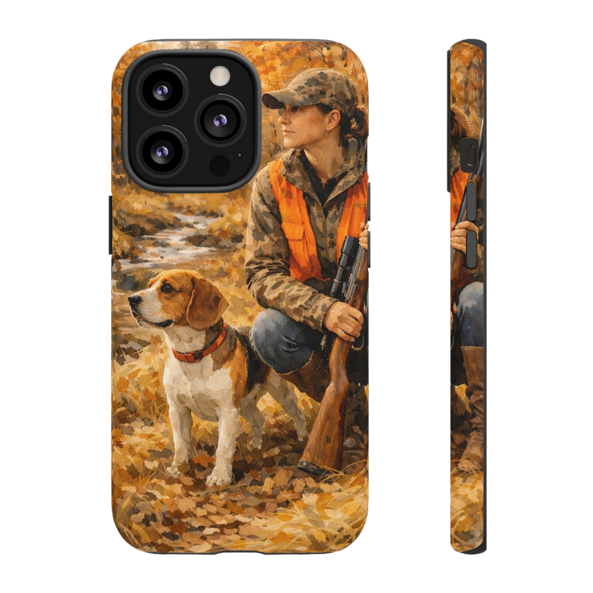 Hunter and Beagle Phone Case — Hunting Dog Autumn Camouflage iPhone Cover