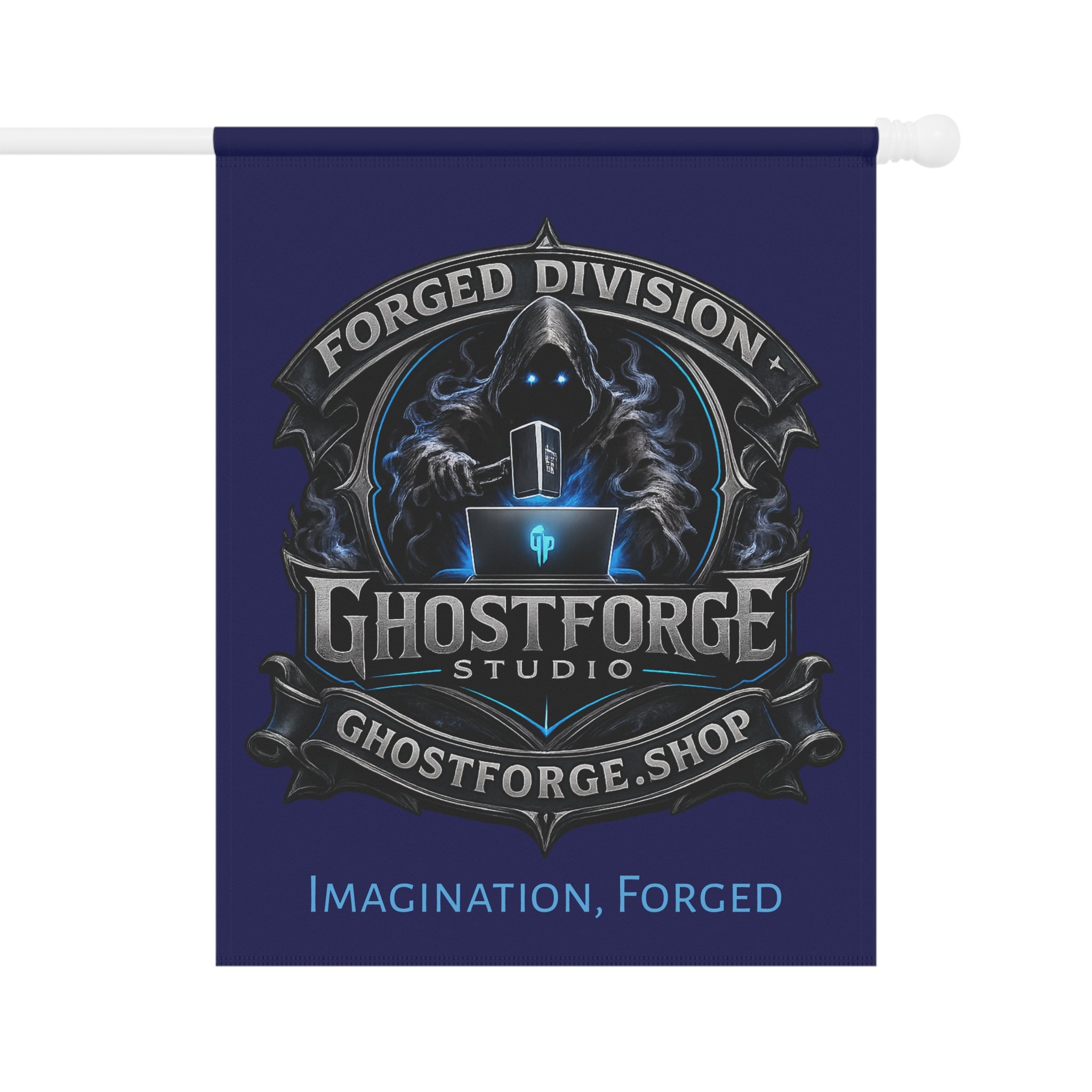 Ghostforge Studio Garden Flag — Forged Division Logo House flag