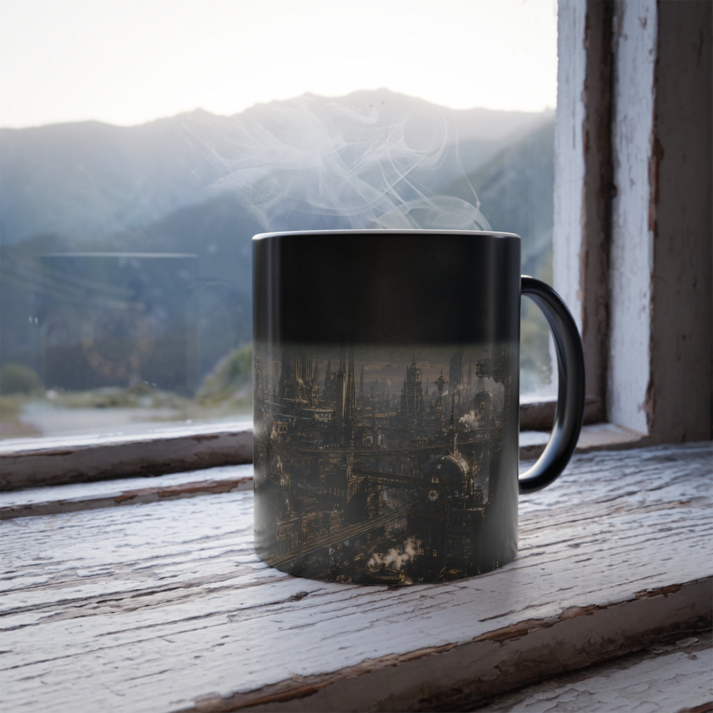 Steampunk City Color-Changing Mug — 11oz Heat Reveal