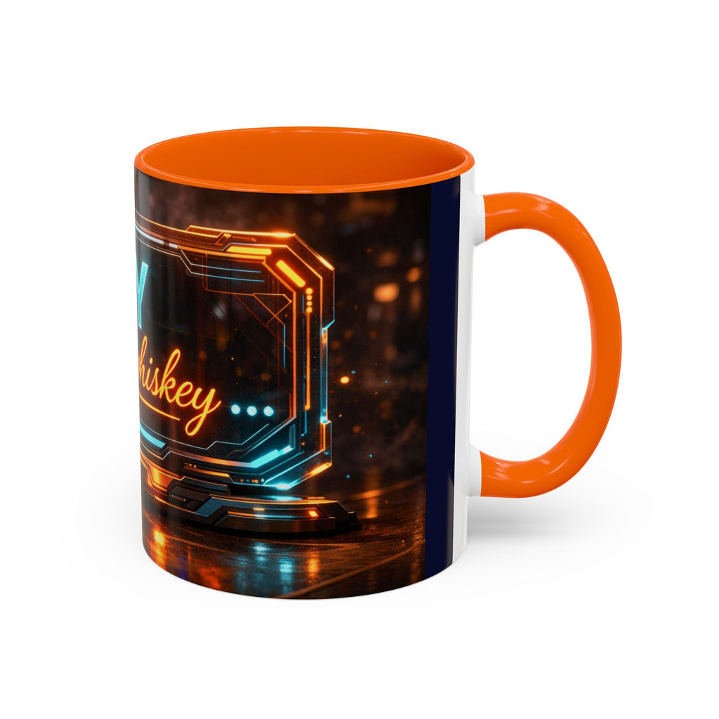 Coffee Mug — Neon Sign “May Contain Whiskey” Accent Mug (11/15 oz)