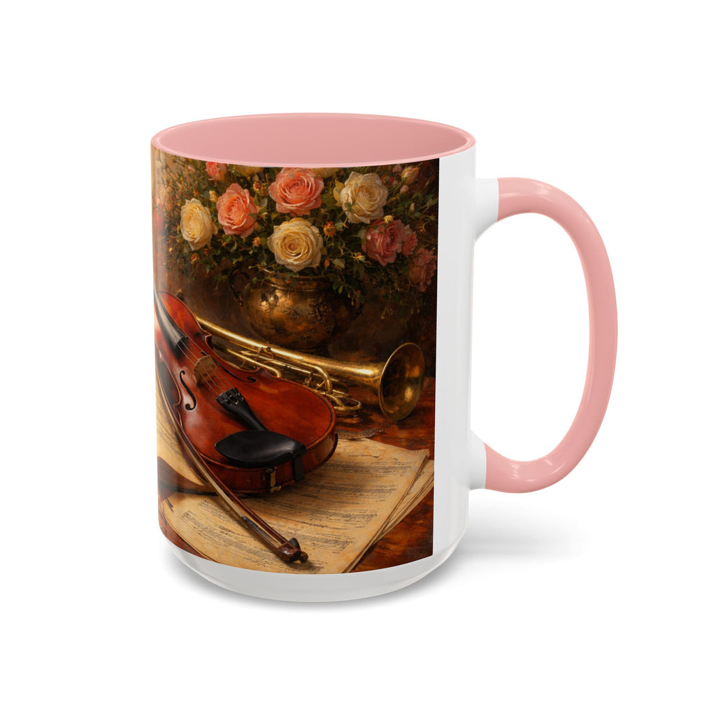 Classical Music Coffee Mug – Classical Music Floral Design (11/15 oz)