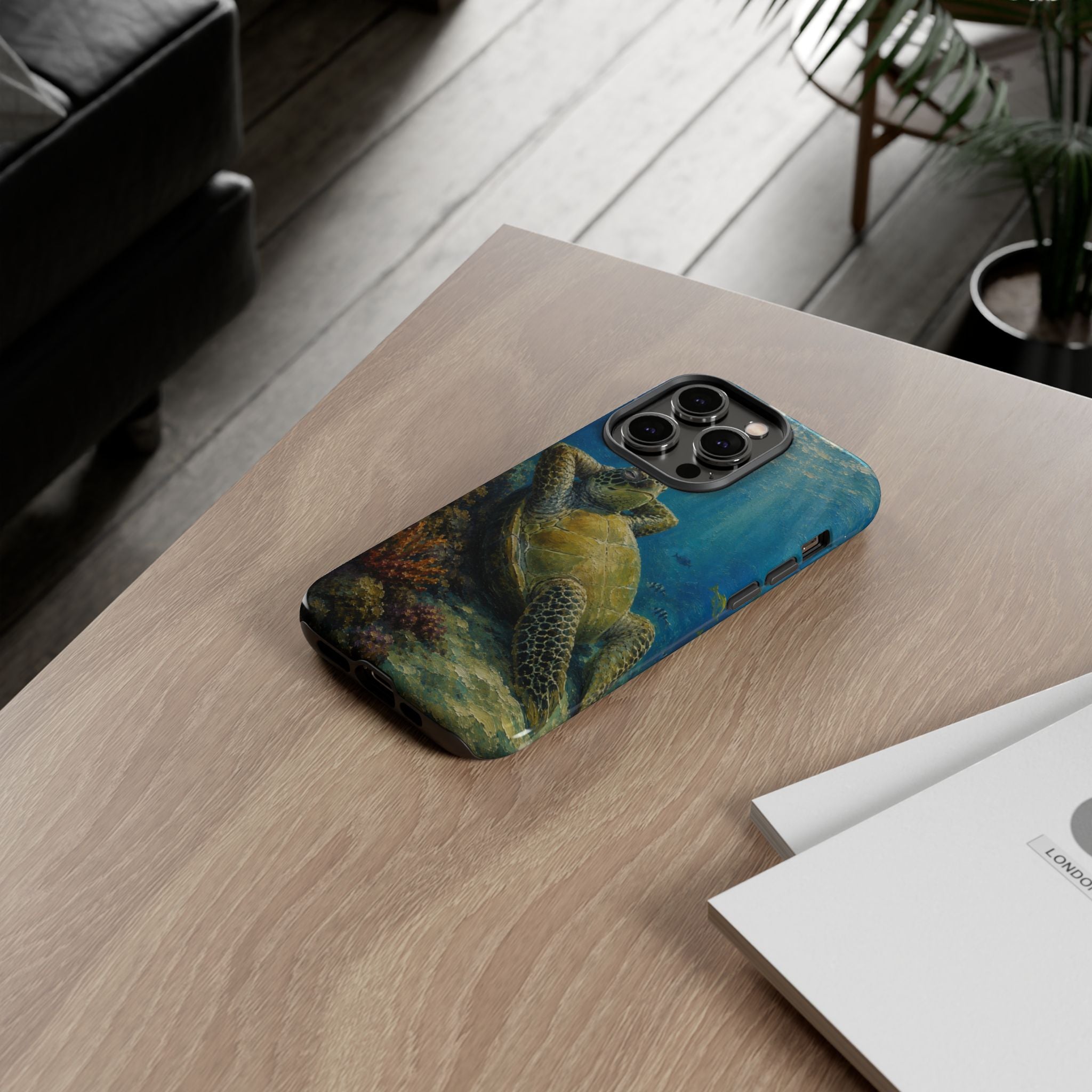 Sea Turtle Relaxation Phone Case — Ocean Underwater Art Protective Tough Case