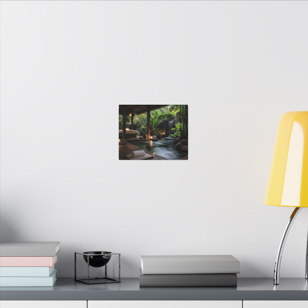 Spa Retreat Canvas Print — Tropical Waterfall Relaxation Wall Art