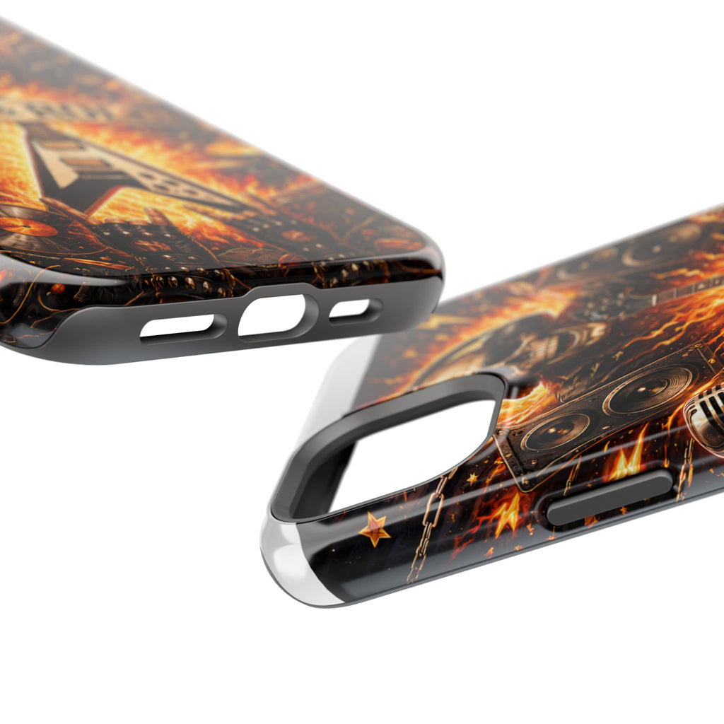 Rock & Roll Skull Guitar Phone Case — Magnetic Impact-Resistant