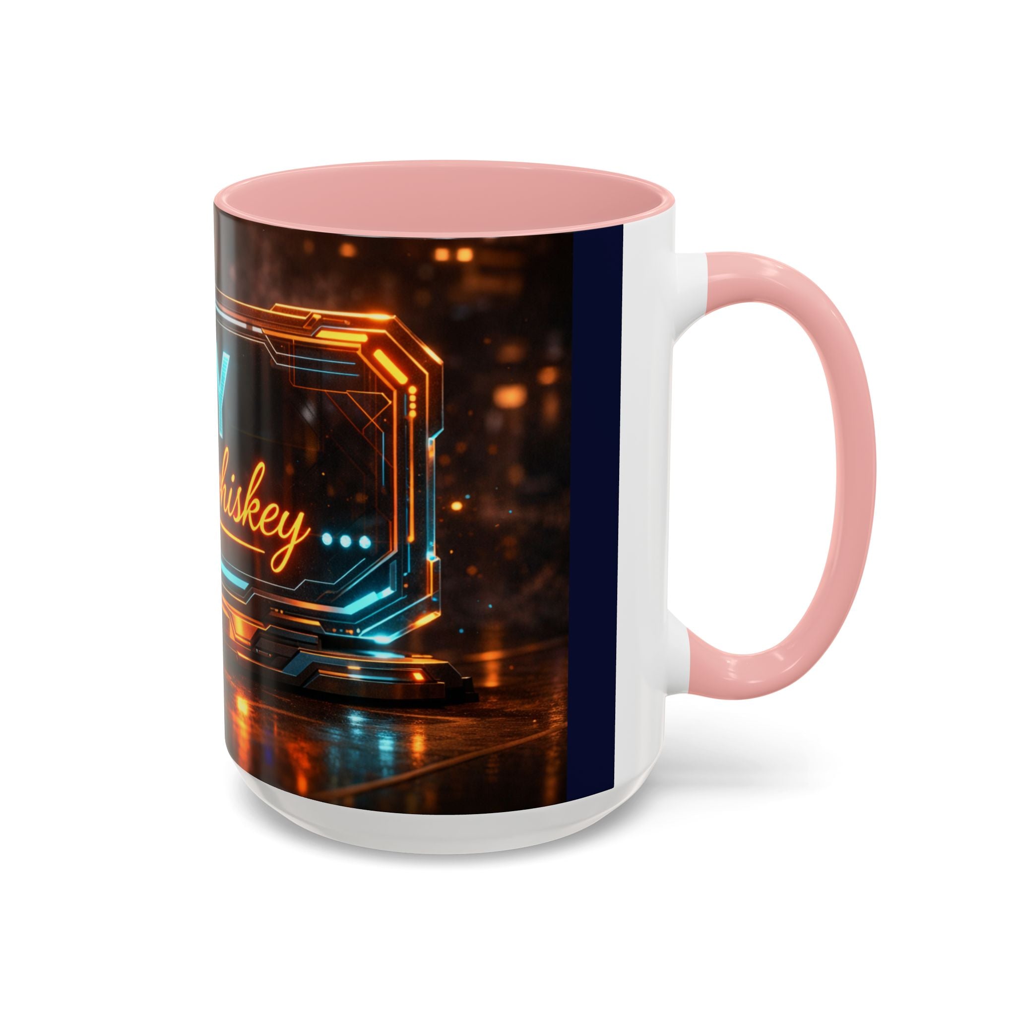 Coffee Mug — Neon Sign “May Contain Whiskey” Accent Mug (11/15 oz)