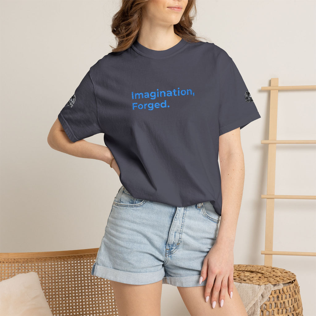 Premium Edition Imagination, Forged. Embroidered Tee — Graphic Garment-Dyed T-Shirt