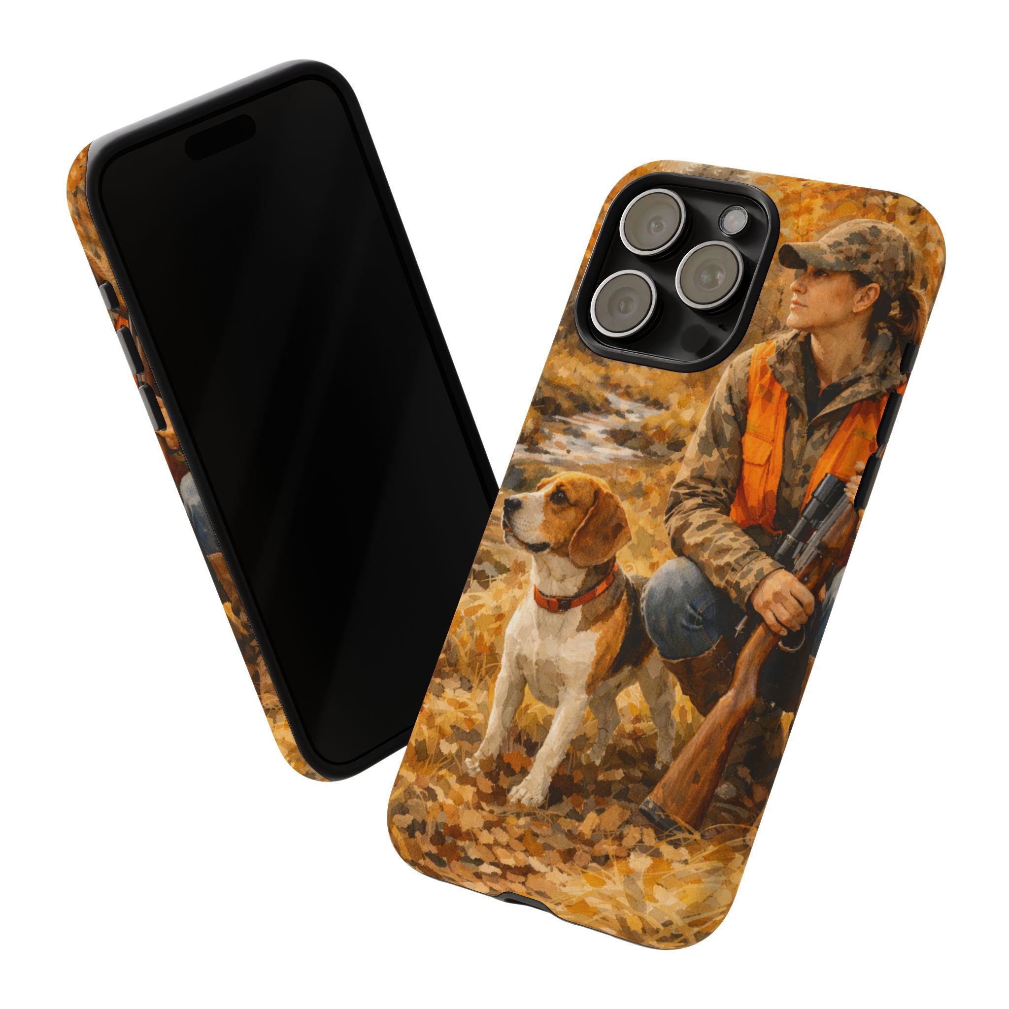 Hunter and Beagle Phone Case — Hunting Dog Autumn Camouflage iPhone Cover