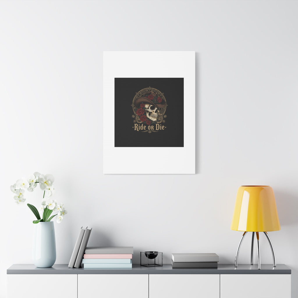 Ride or Die Skull Canvas | Western Skull Art, Gothic Americana
