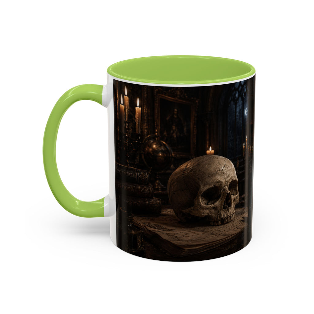 Gothic Skull Coffee Mug — Candlelit Occult Library Accent Mug (11/15oz)