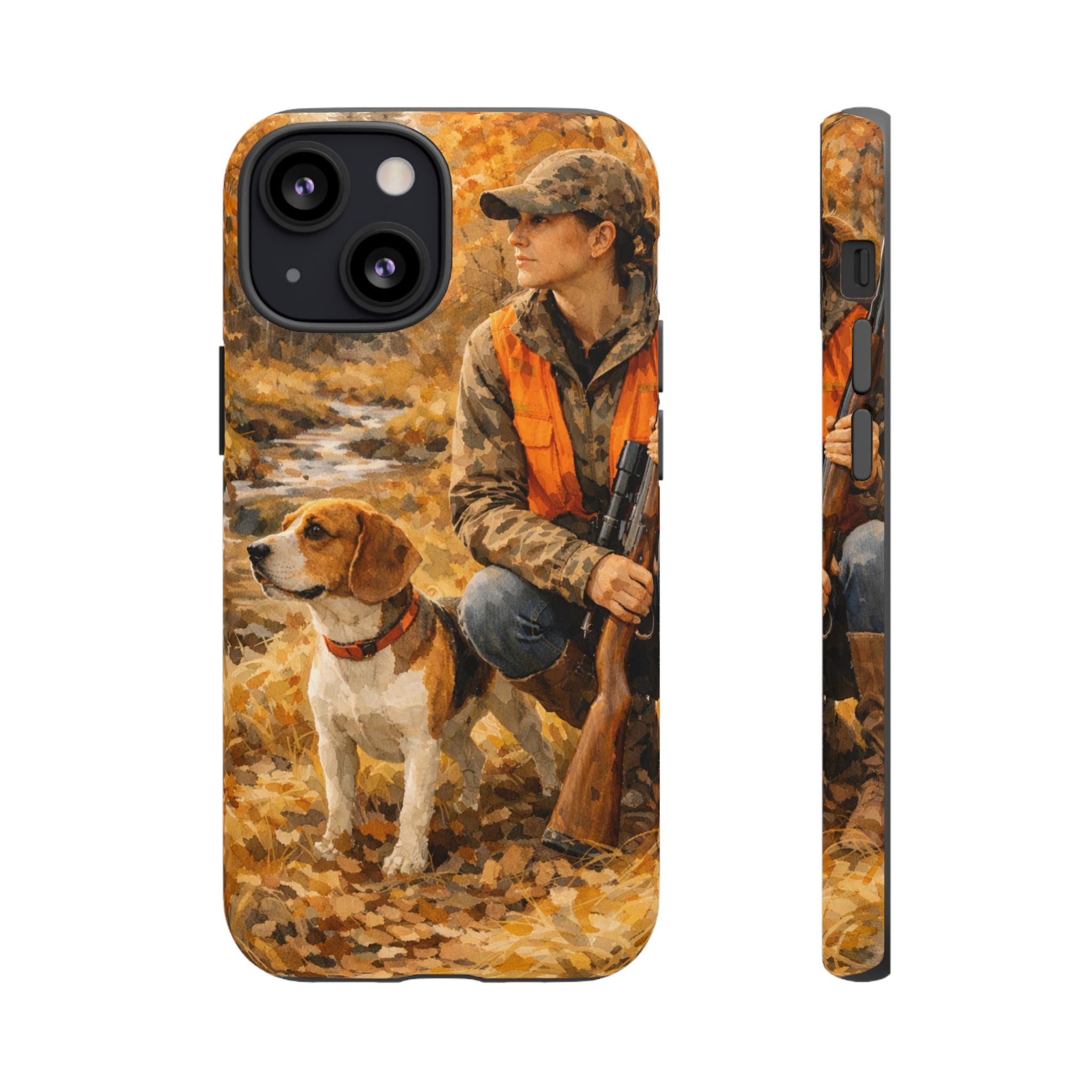 Hunter and Beagle Phone Case — Hunting Dog Autumn Camouflage iPhone Cover