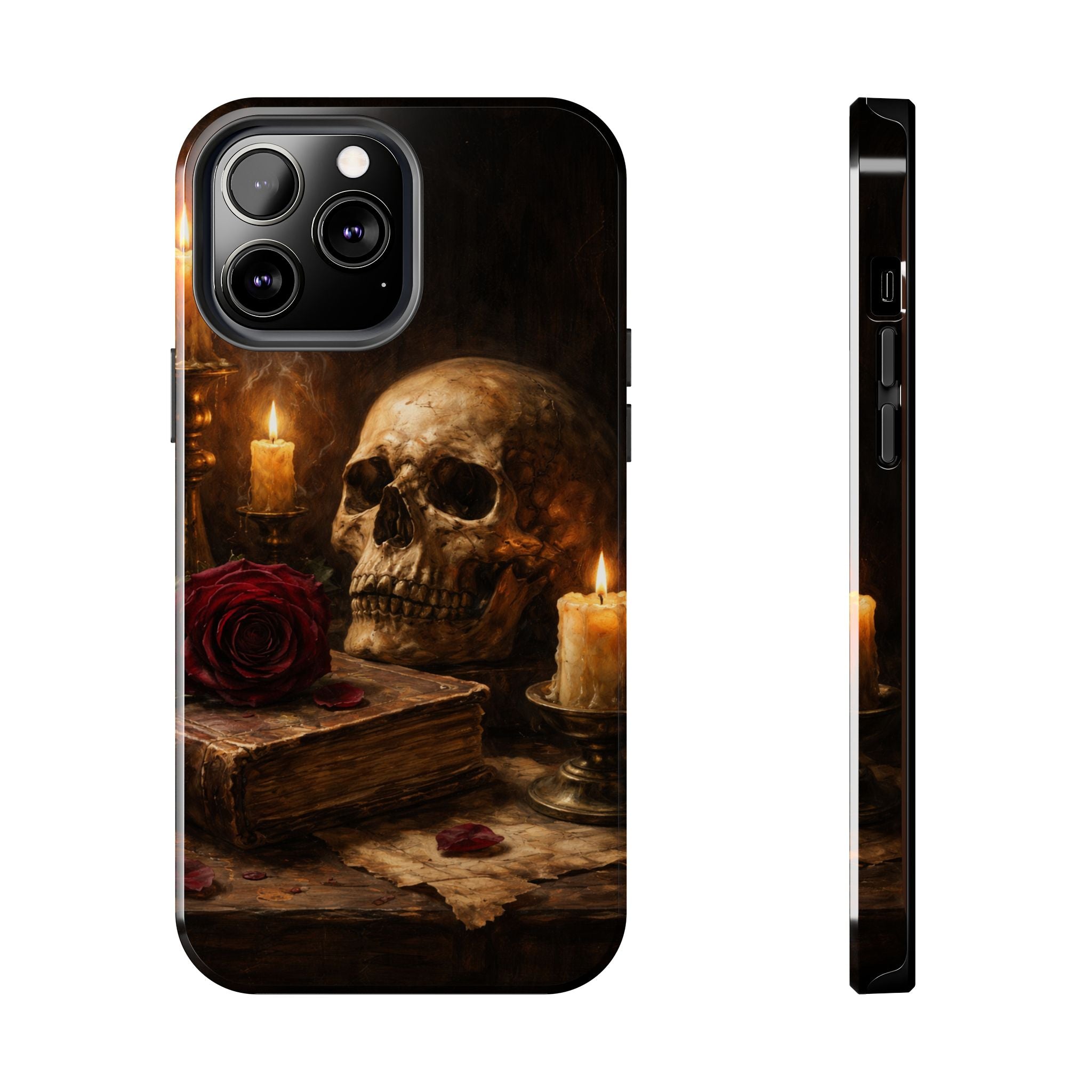 Skull & Candle Tough Phone Case — Memento Mori Protective Cover