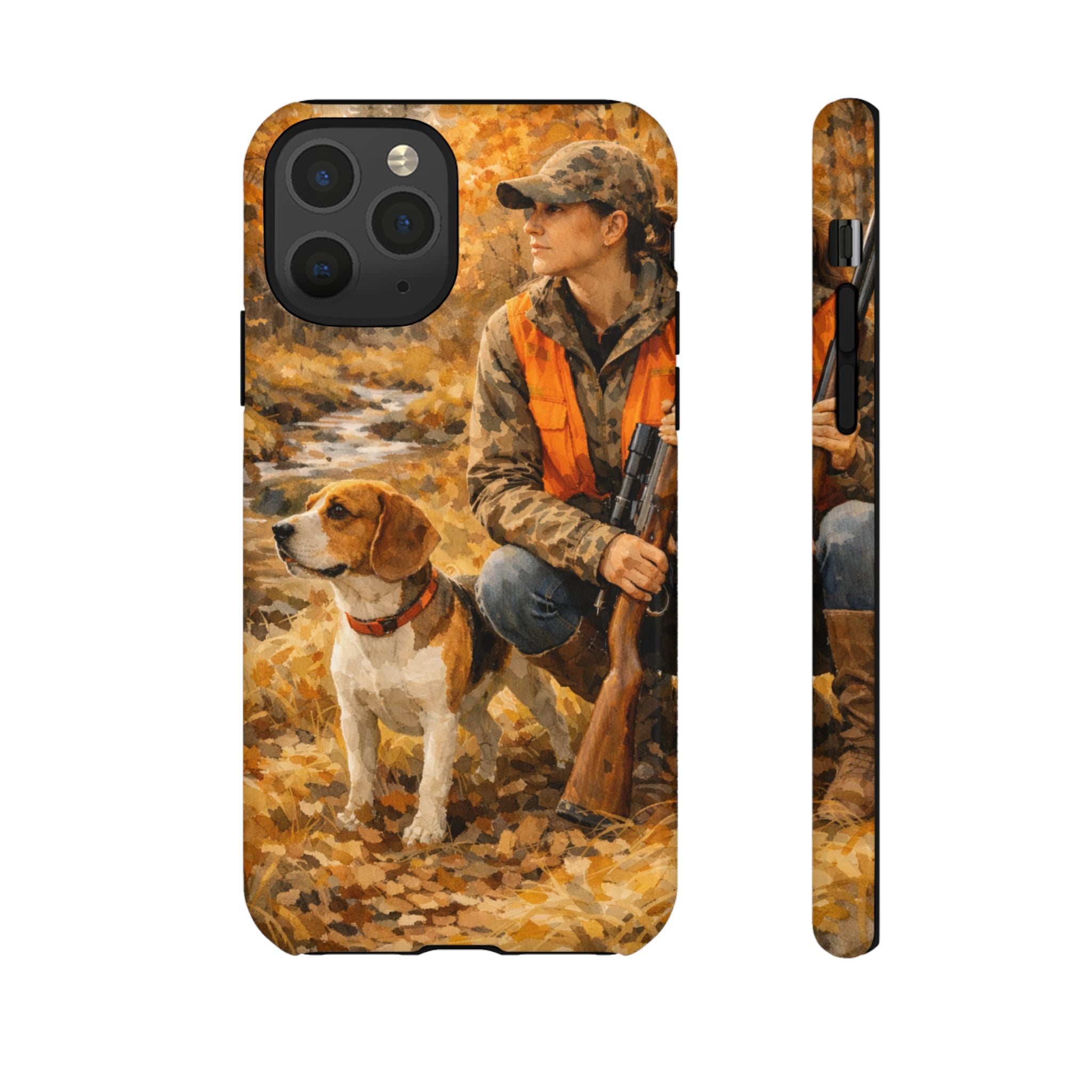 Hunter and Beagle Phone Case — Hunting Dog Autumn Camouflage iPhone Cover