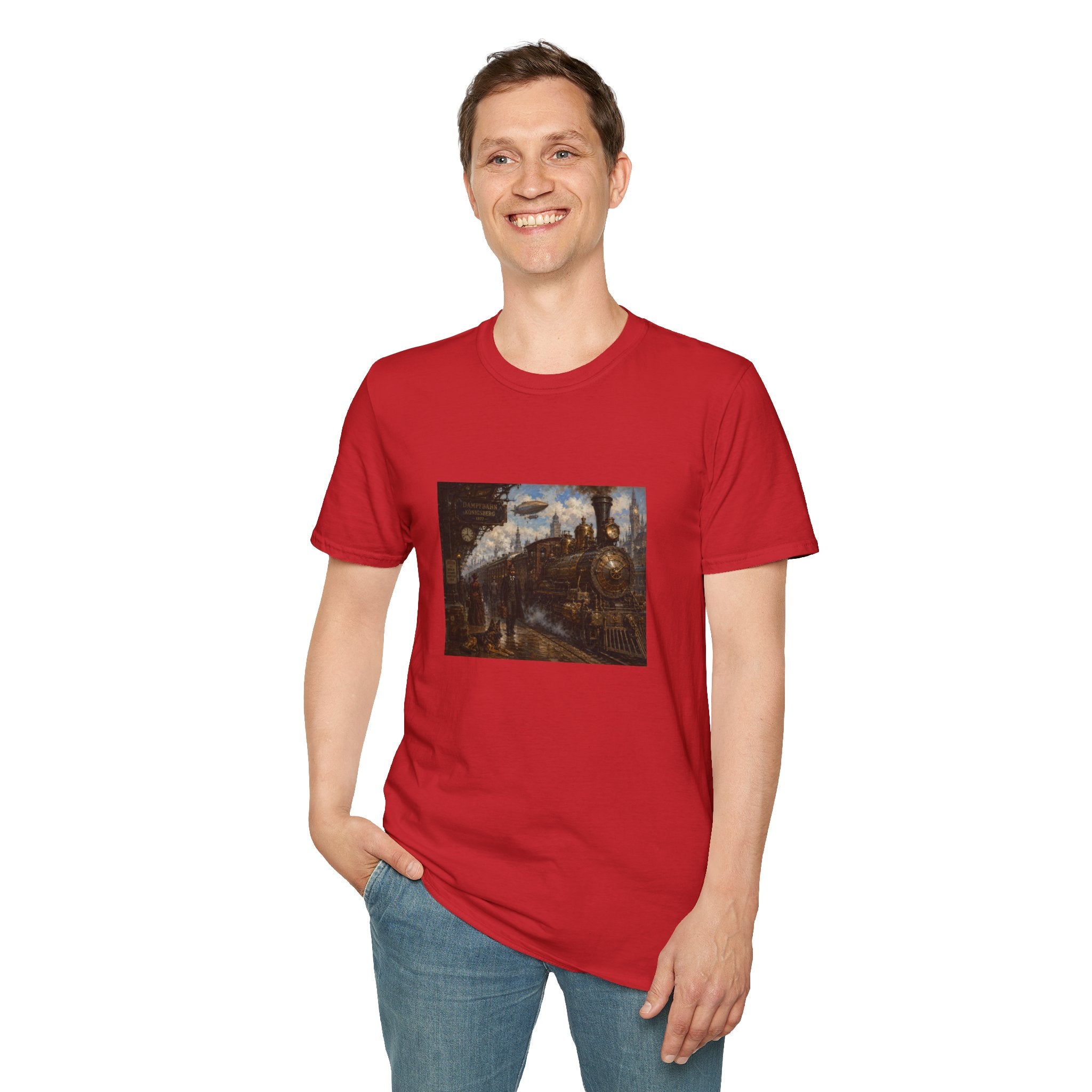 Steampunk Steamtrain T‑Shirt — Vintage Airship & Locomotive Art Tee