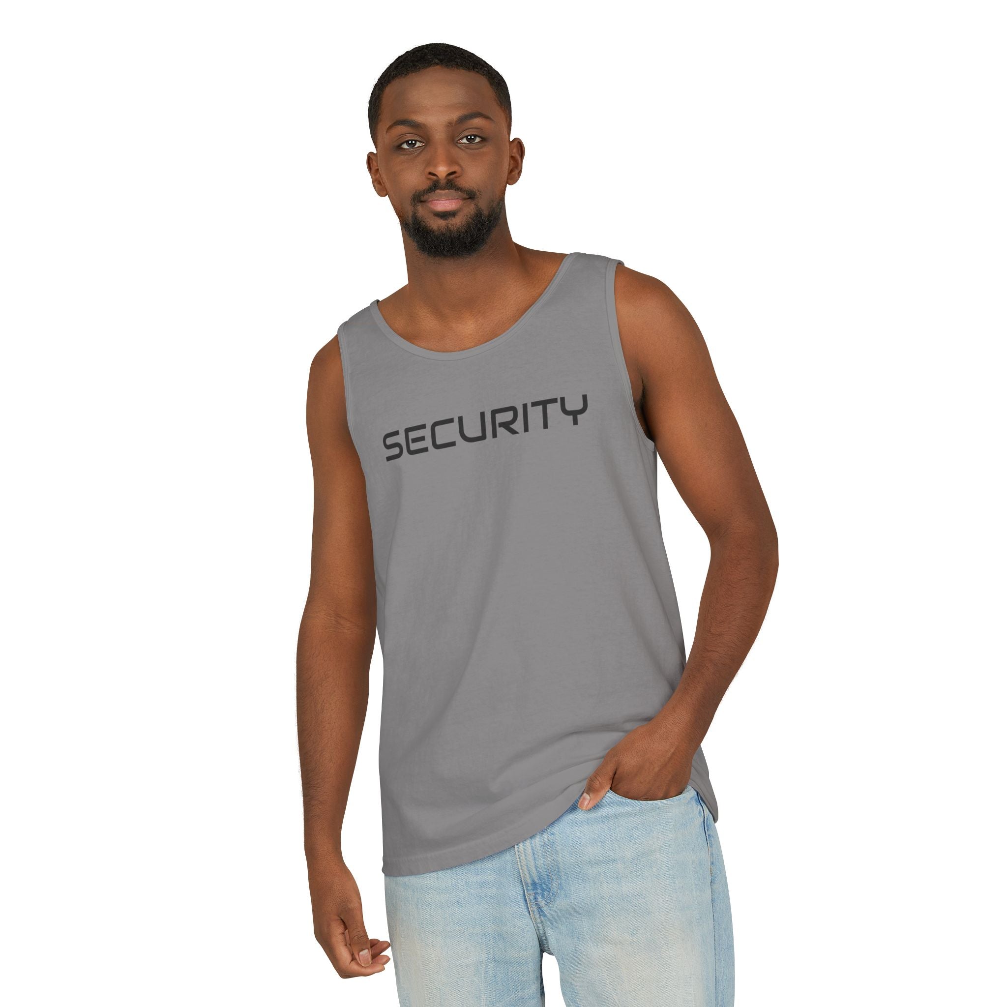 SECURITY Graphic Tank Top — Bold 'SECURITY' Streetwear Muscle Tee