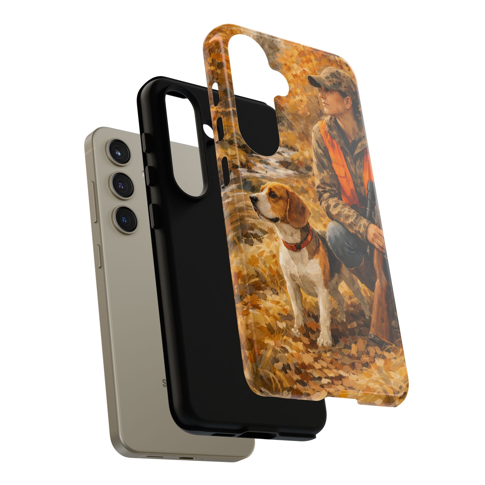 Hunter and Beagle Phone Case — Hunting Dog Autumn Camouflage iPhone Cover