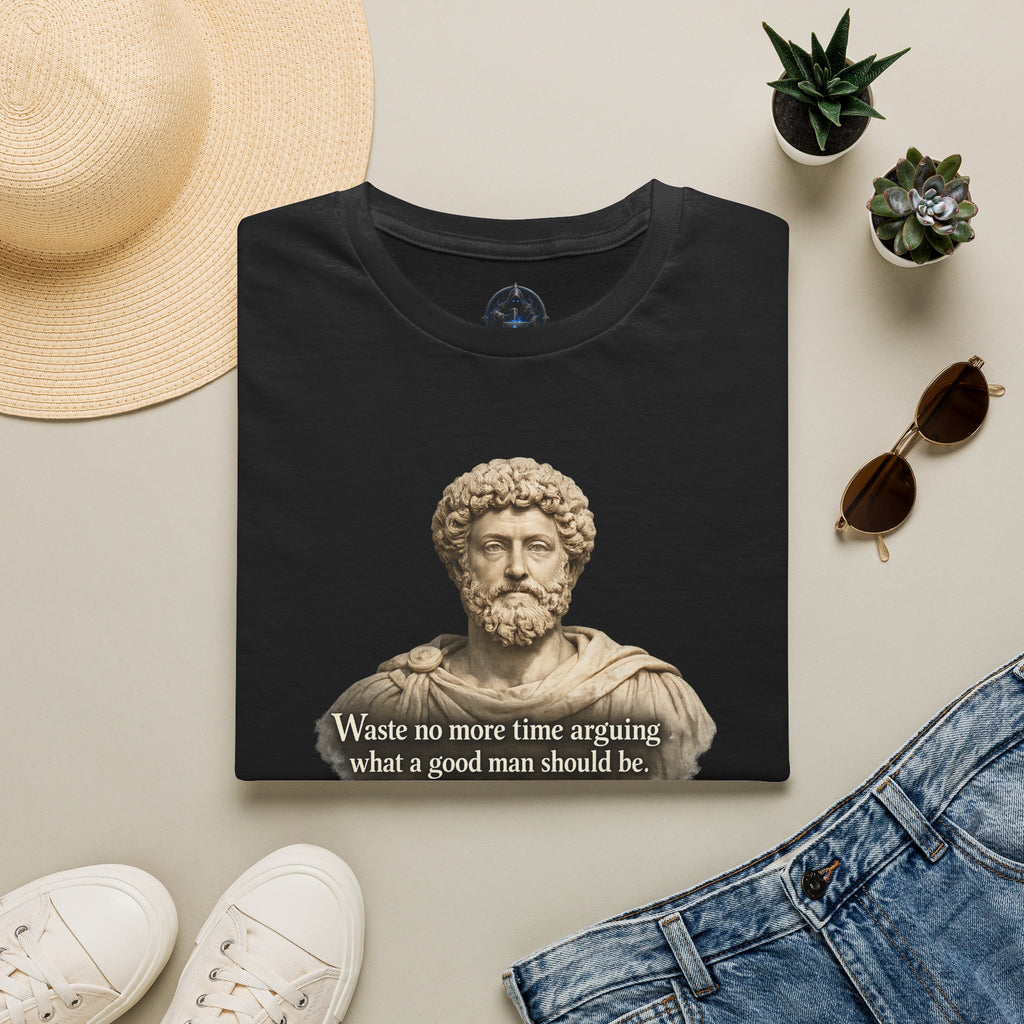 Marcus Aurelius Bust T-Shirt – “Waste No More Time...” Stoic Quote Tee
