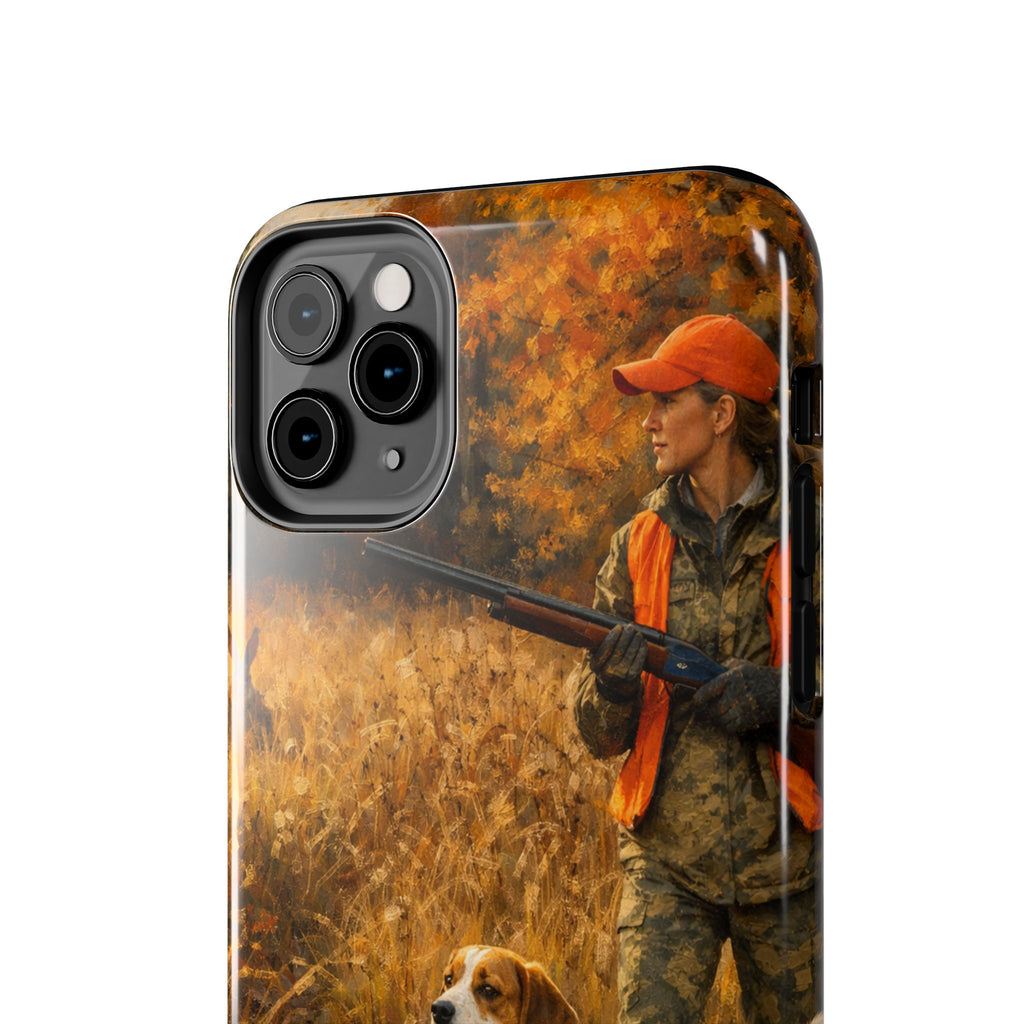 Hunting Scene Tough Phone Case — Hunter & Beagle Autumn Field Protective Cover