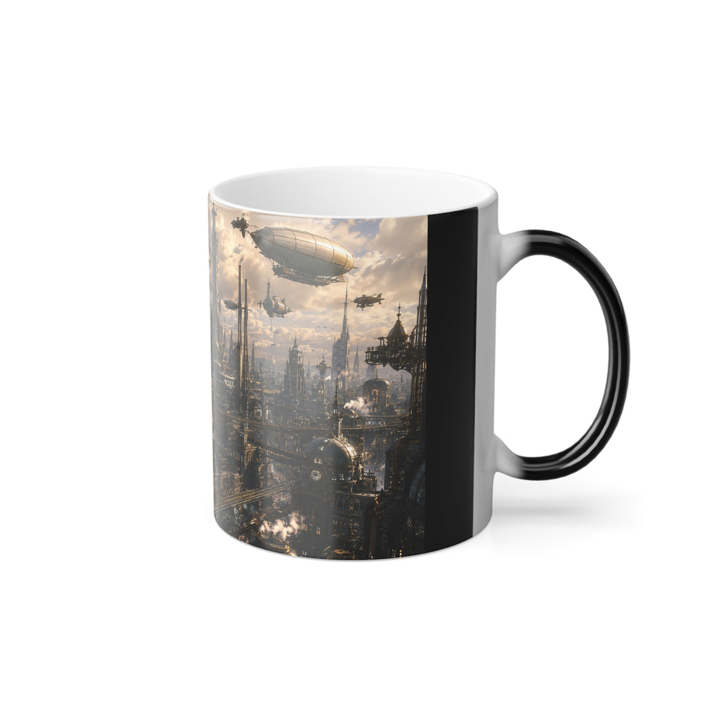 Steampunk City Color-Changing Mug — 11oz Heat Reveal