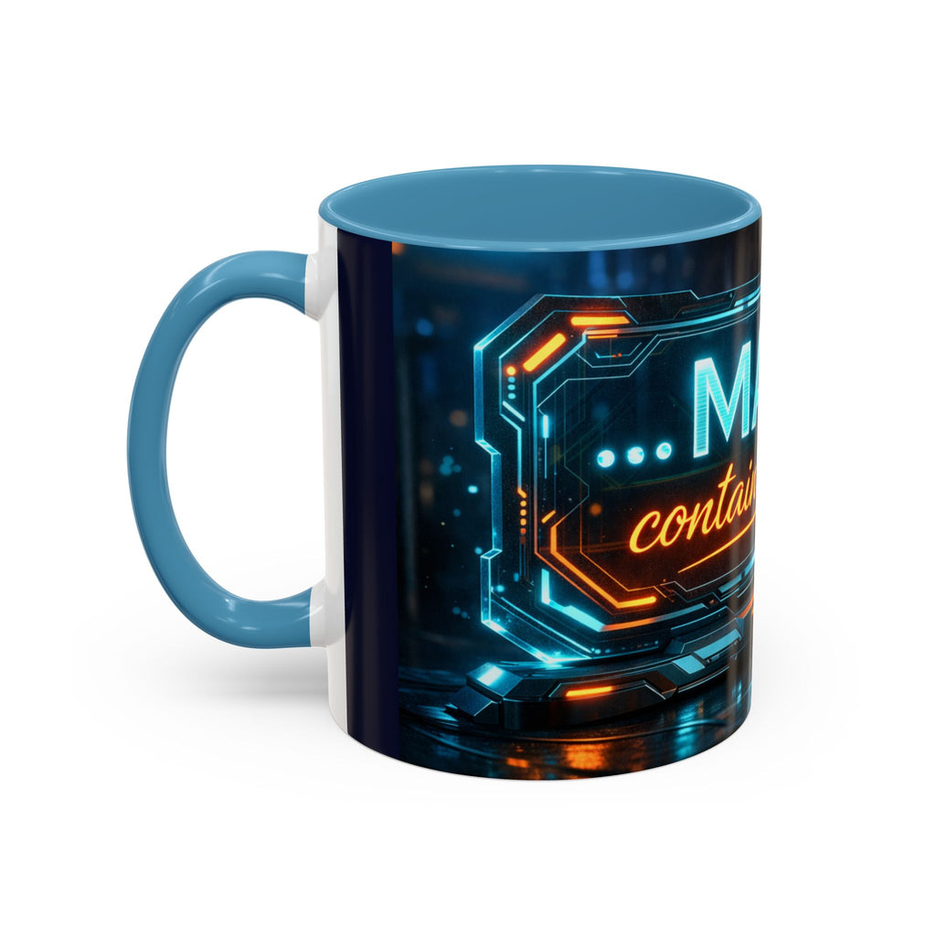 Coffee Mug — Neon Sign “May Contain Whiskey” Accent Mug (11/15 oz)