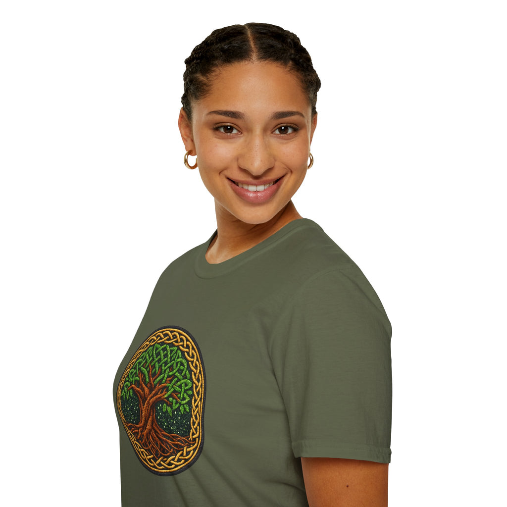 Celtic Tree of Life T‑Shirt — Green Knotwork Nature Tee