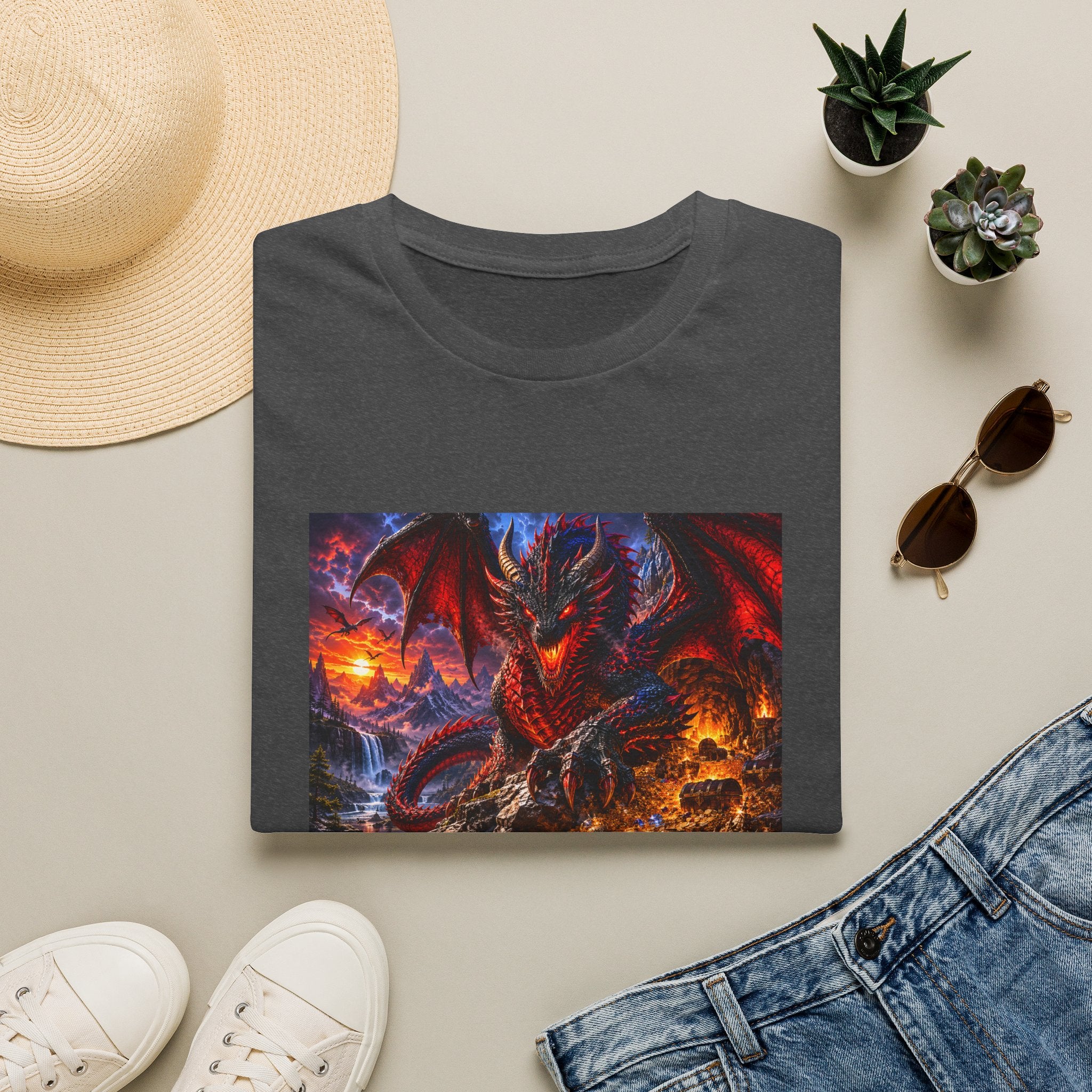 Dragon Guard T-Shirt — Epic Red Dragon Fantasy Art Tee