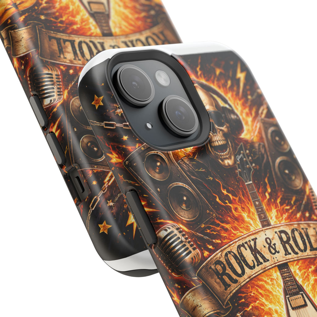 Rock & Roll Skull Guitar Phone Case — Magnetic Impact-Resistant