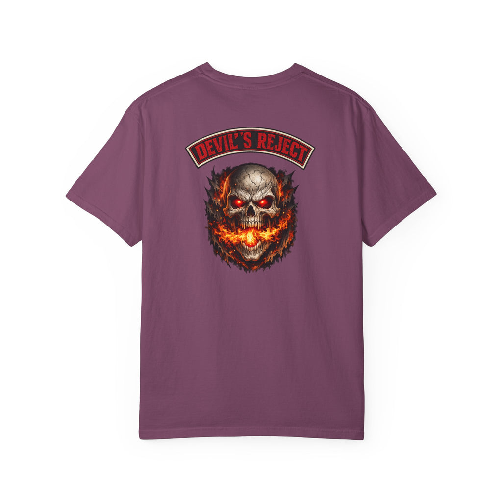 Premium Devil's Reject Skull T-Shirt — Flaming Skull Graphic Tee