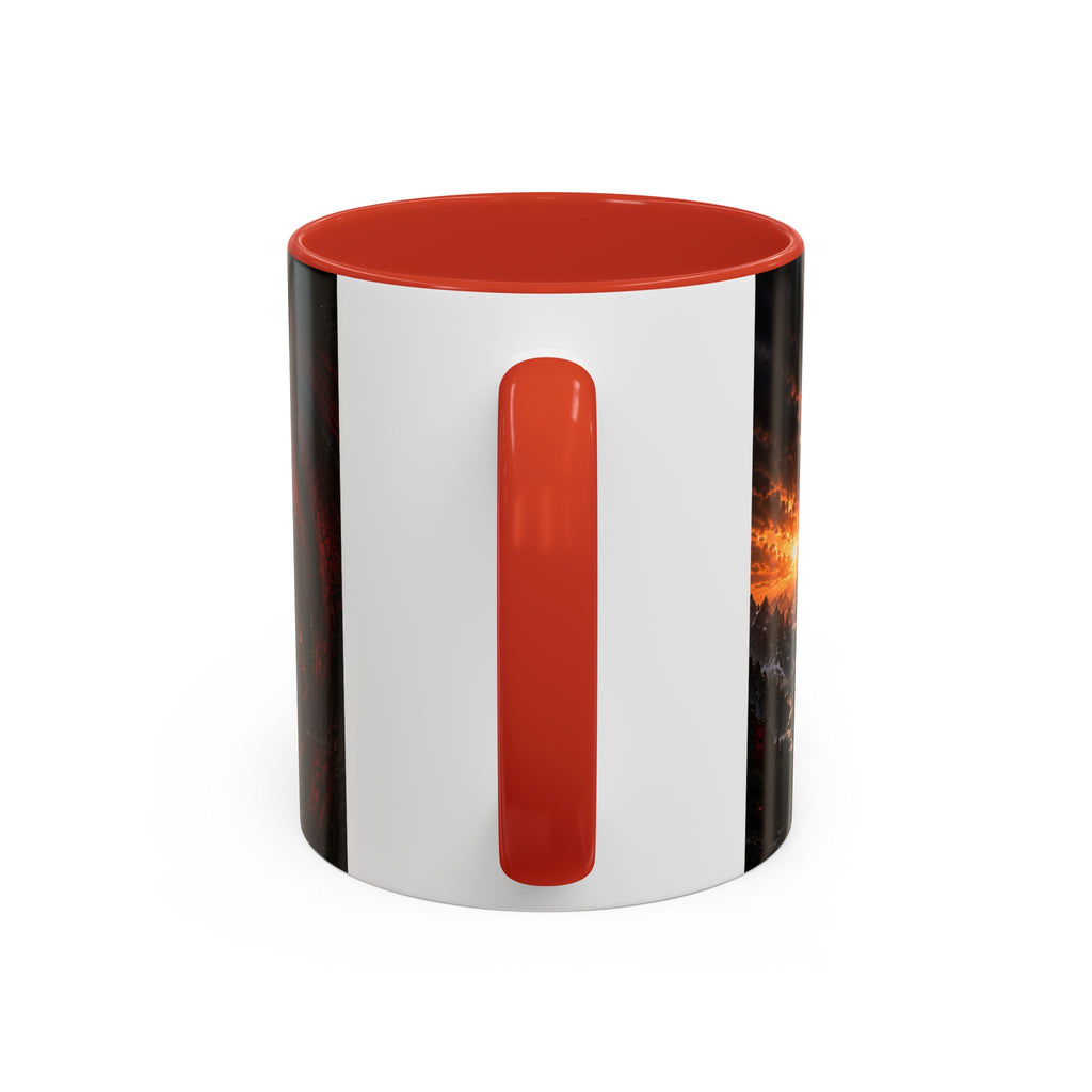 Dragon Coffee Mug — Dark Fantasy Red-Eyed Dragon Accent Mug (11/15oz)