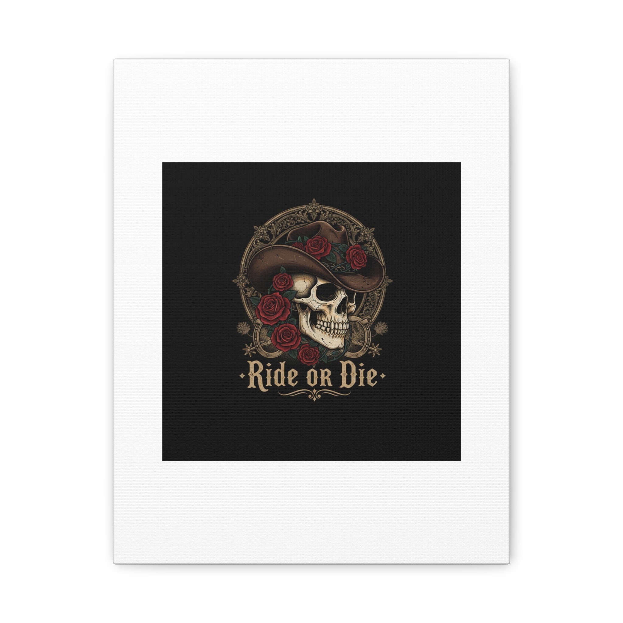 Ride or Die Skull Canvas | Western Skull Art, Gothic Americana