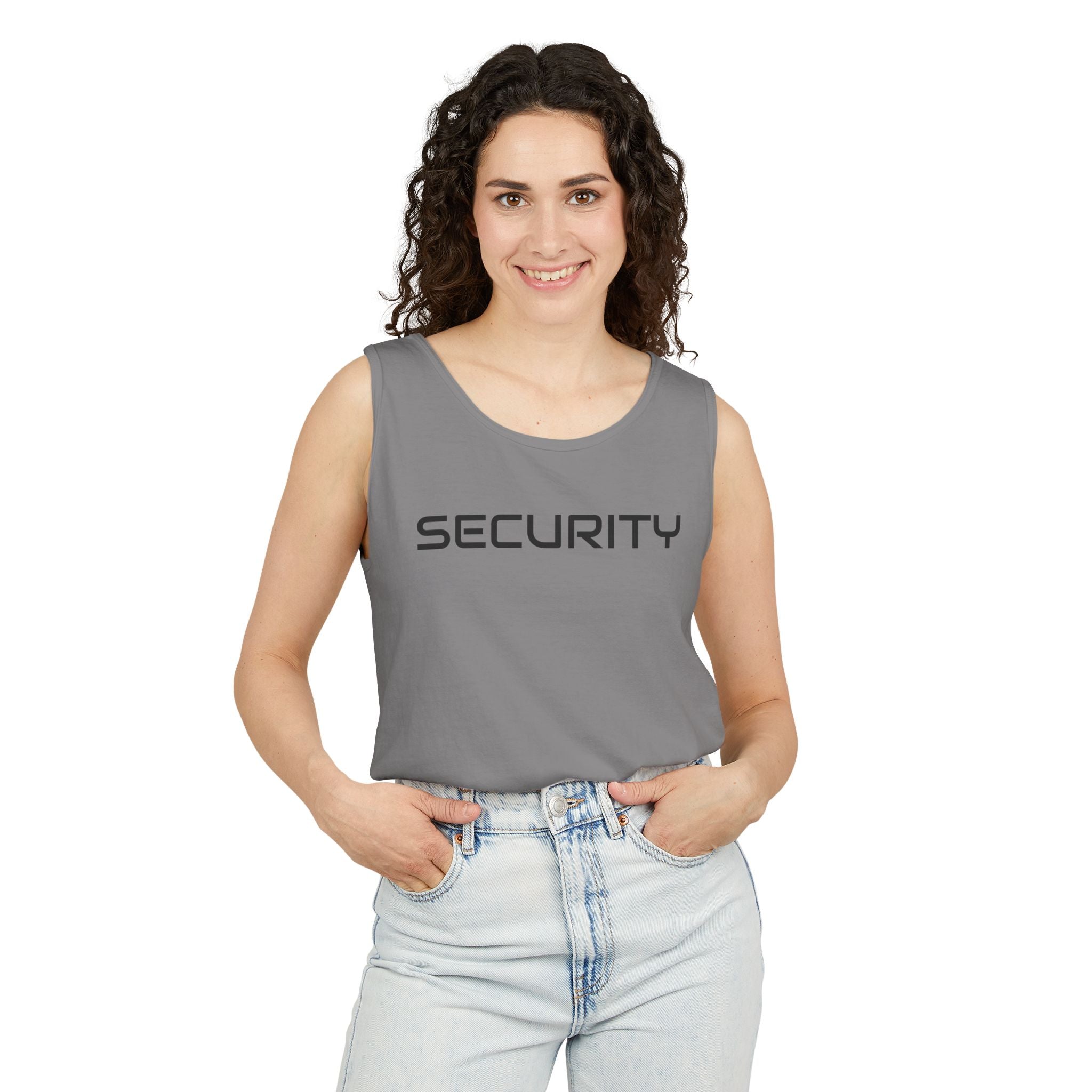 SECURITY Graphic Tank Top — Bold 'SECURITY' Streetwear Muscle Tee