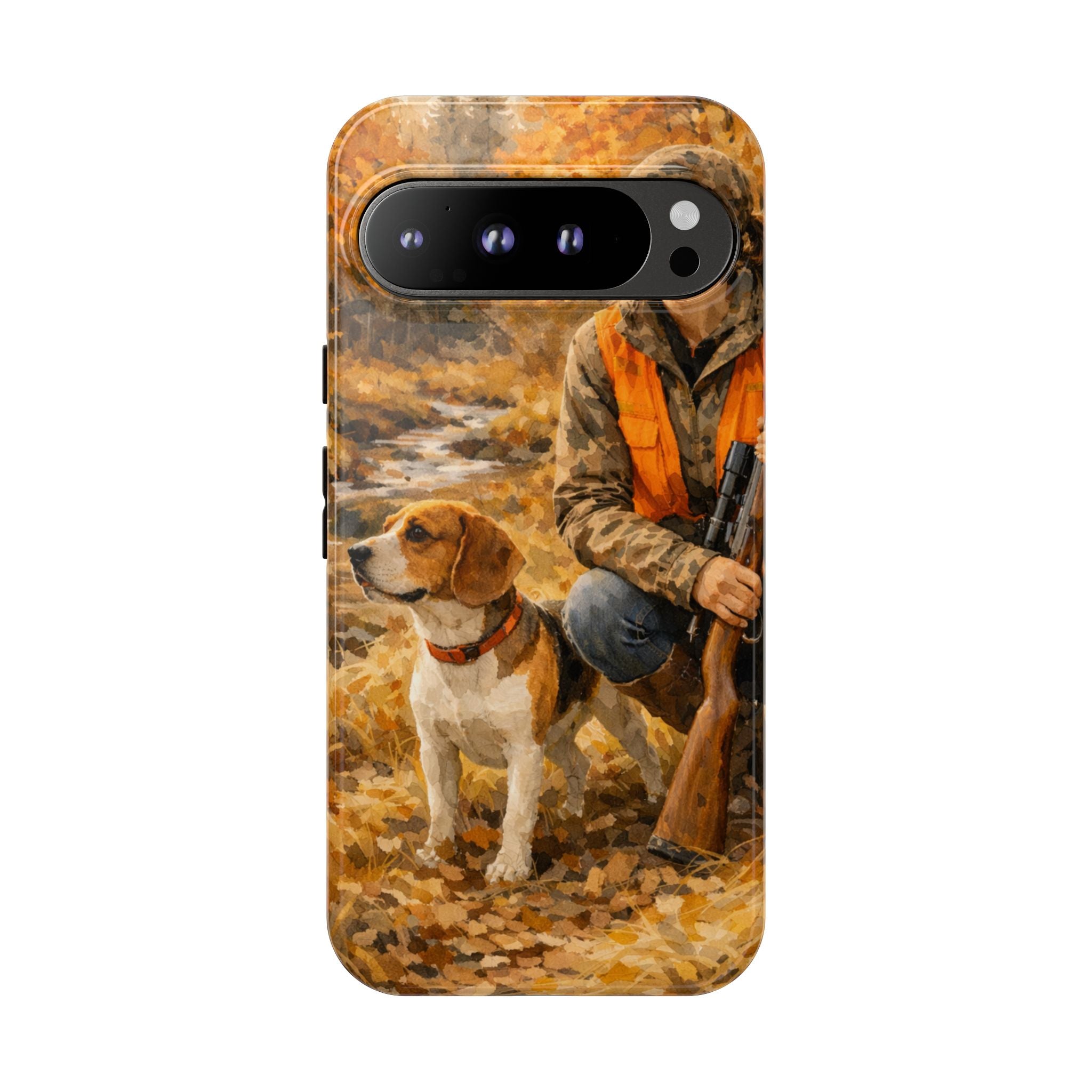 Hunter and Beagle Phone Case — Hunting Dog Autumn Camouflage iPhone Cover
