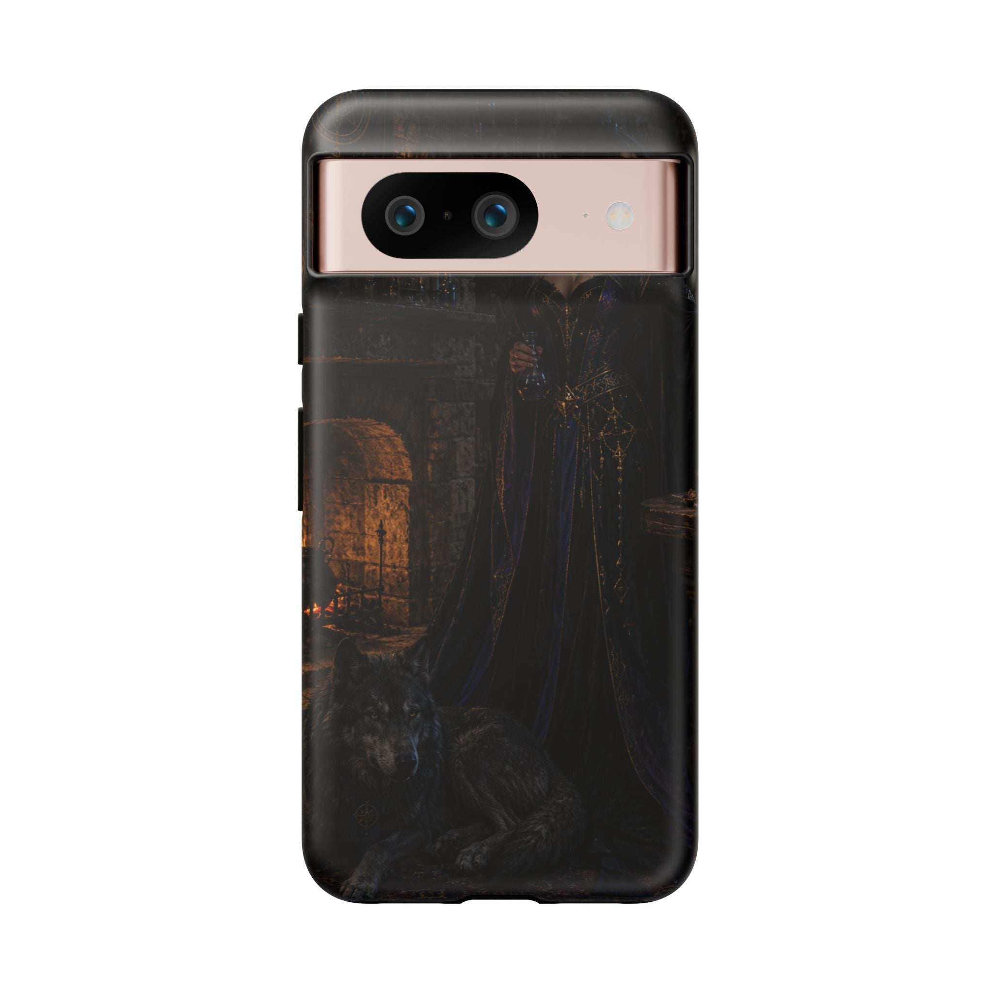 Gothic Witch Phone Case — Dark Fantasy Wolf & Fireplace Tough Case