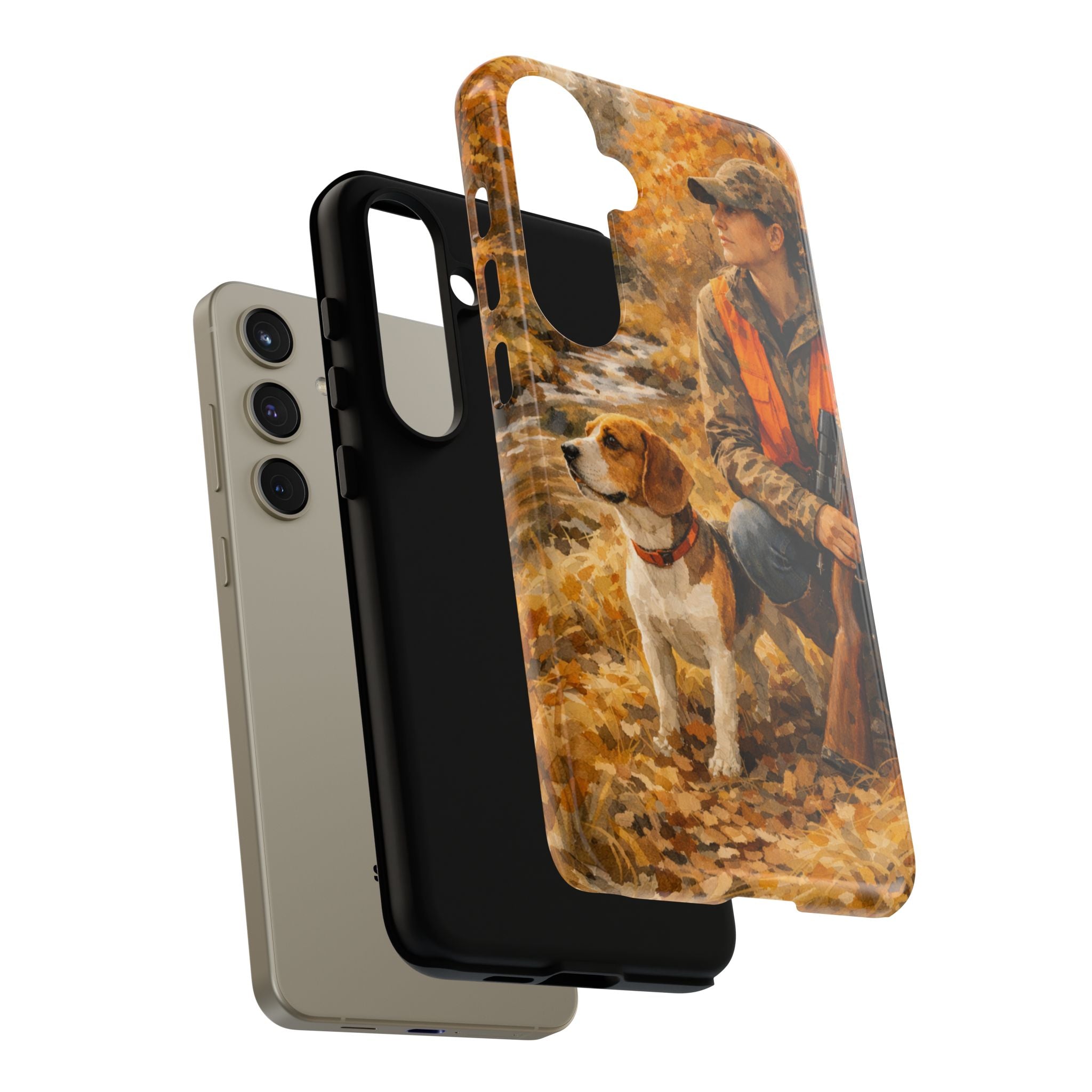 Hunter and Beagle Phone Case — Hunting Dog Autumn Camouflage iPhone Cover