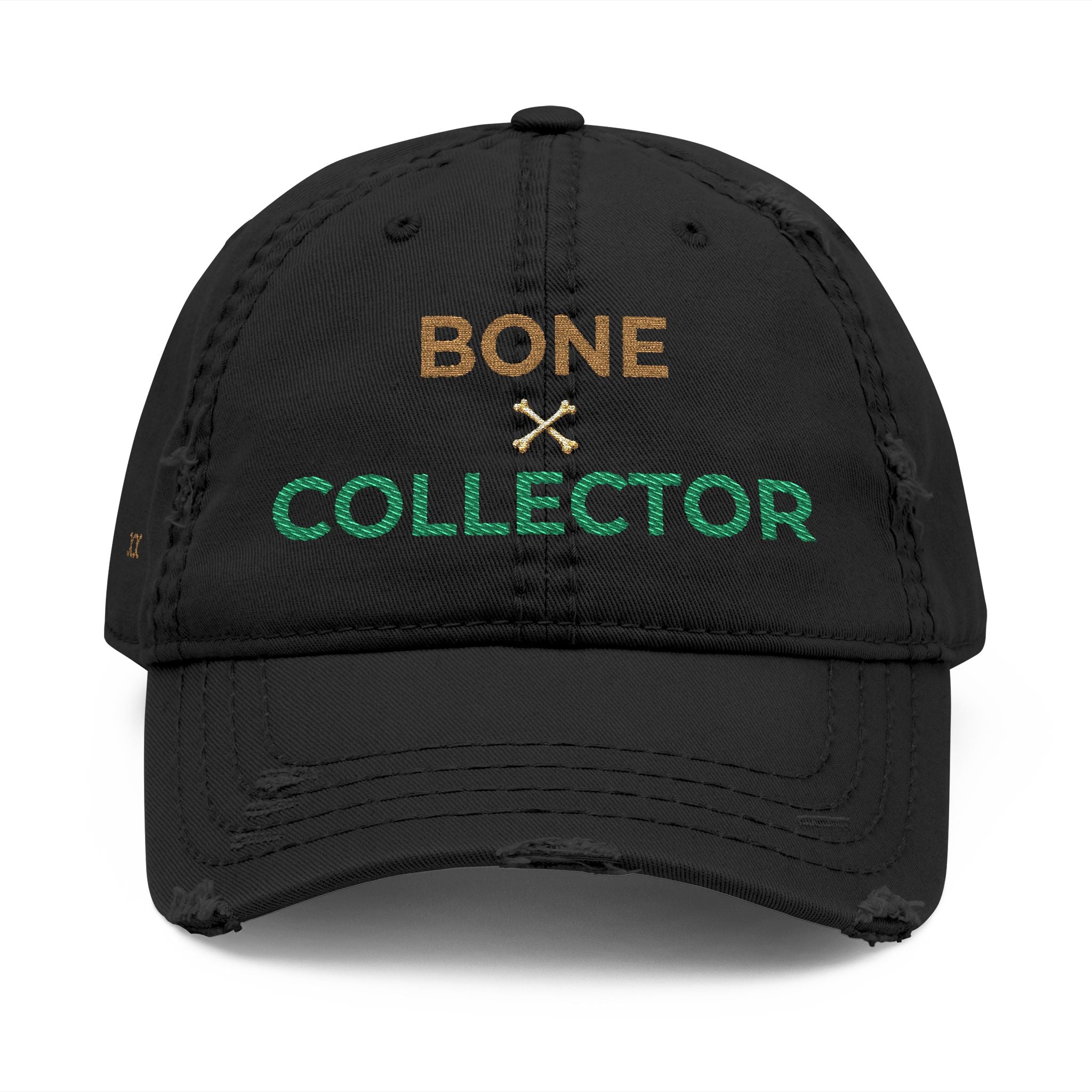Bone Collector Distressed Dad Hat — Embroidered Fishing/Outdoors Cap
