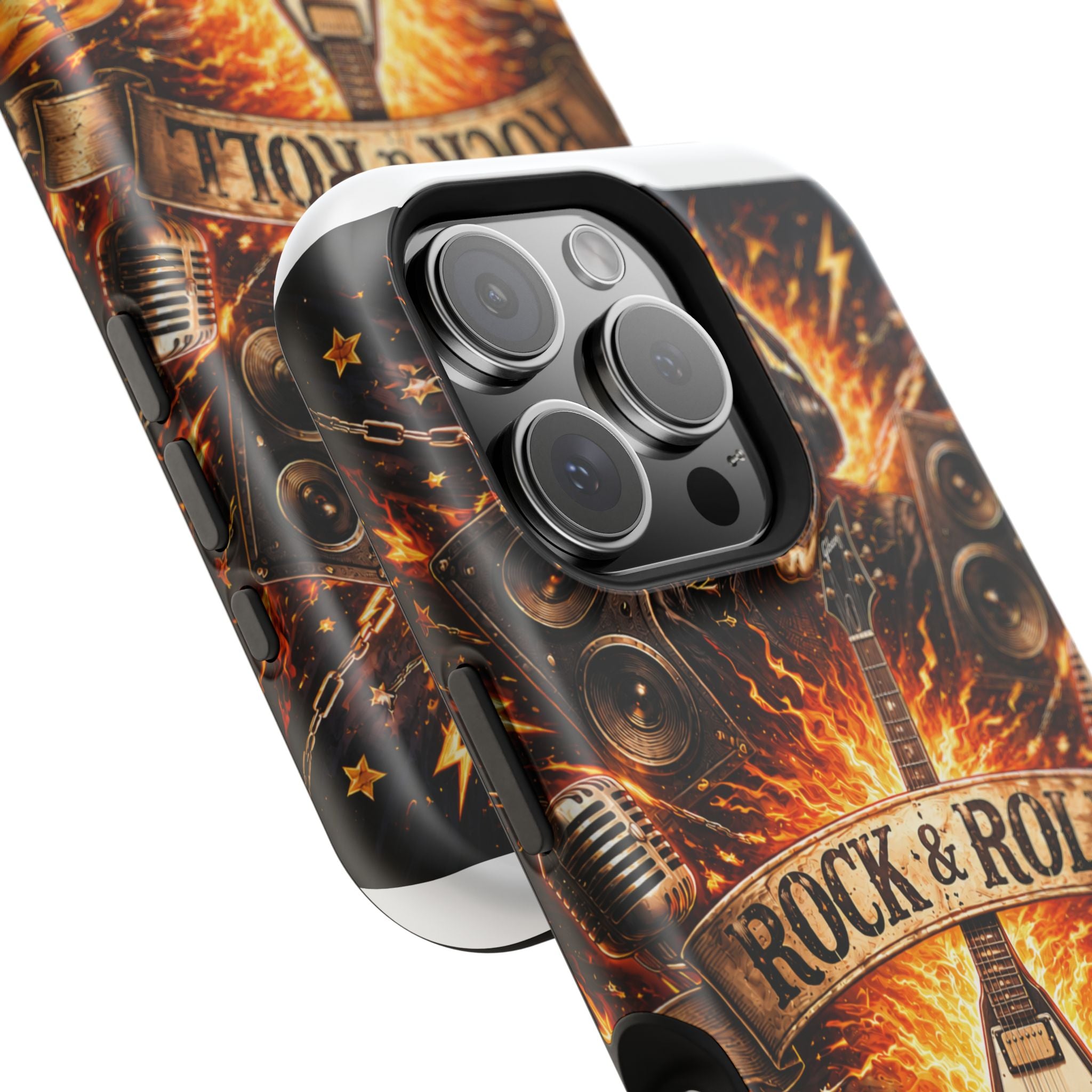 Rock & Roll Skull Guitar Phone Case — Magnetic Impact-Resistant