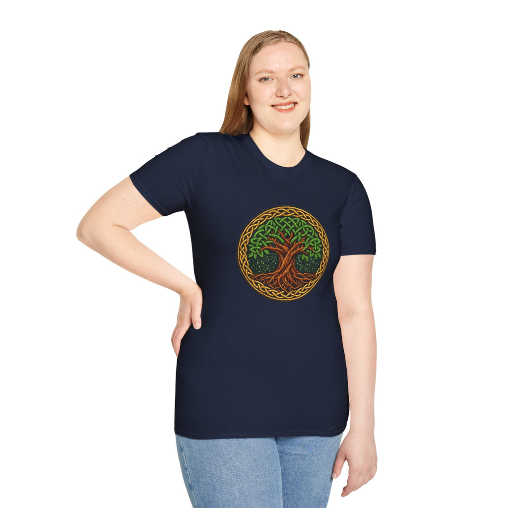 Celtic Tree of Life T‑Shirt — Green Knotwork Nature Tee