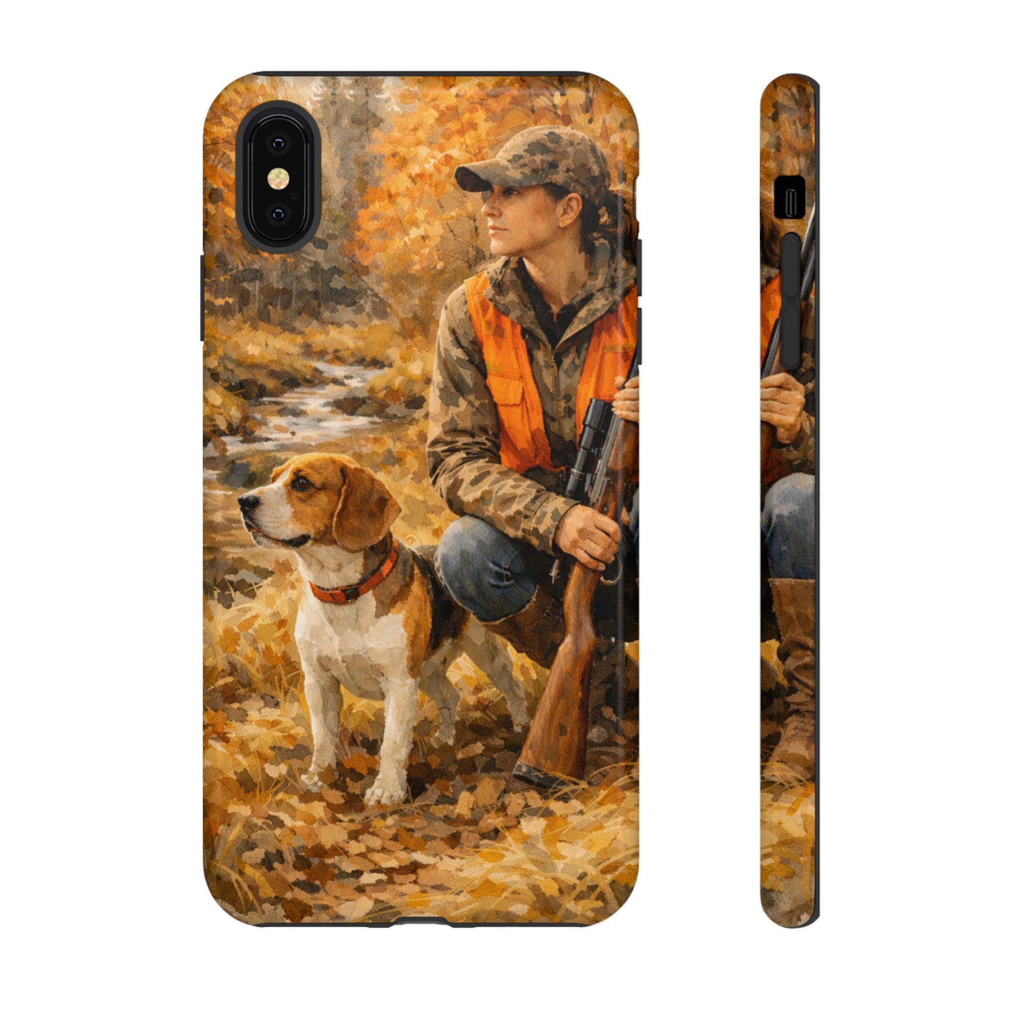 Hunter and Beagle Phone Case — Hunting Dog Autumn Camouflage iPhone Cover
