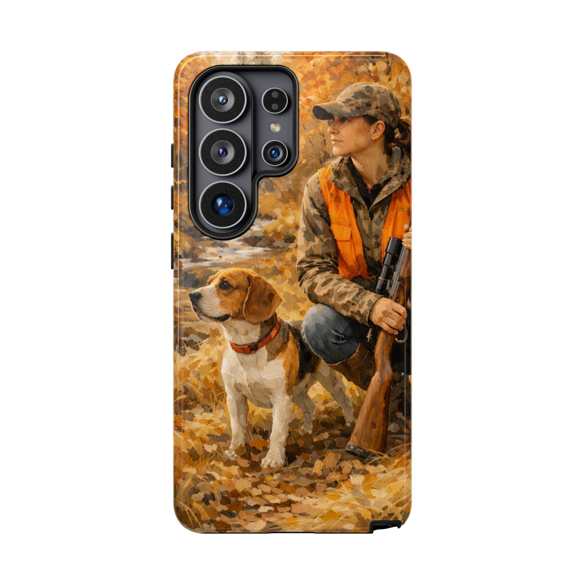 Hunter and Beagle Phone Case — Hunting Dog Autumn Camouflage iPhone Cover