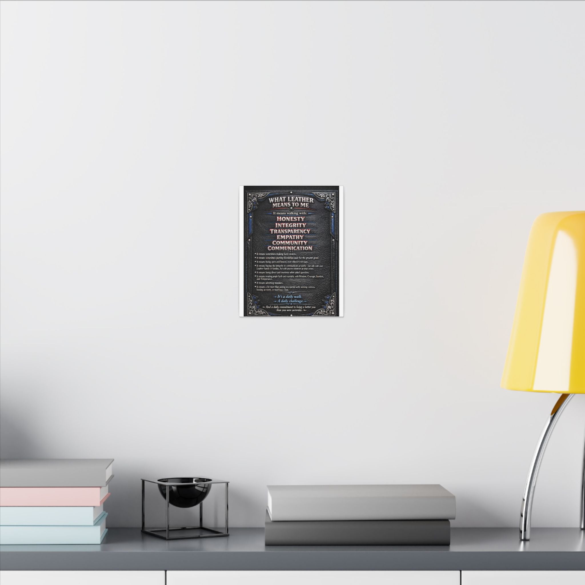 Canvas Wall Art — “What Leather Means to Me” Inspirational Thoughts