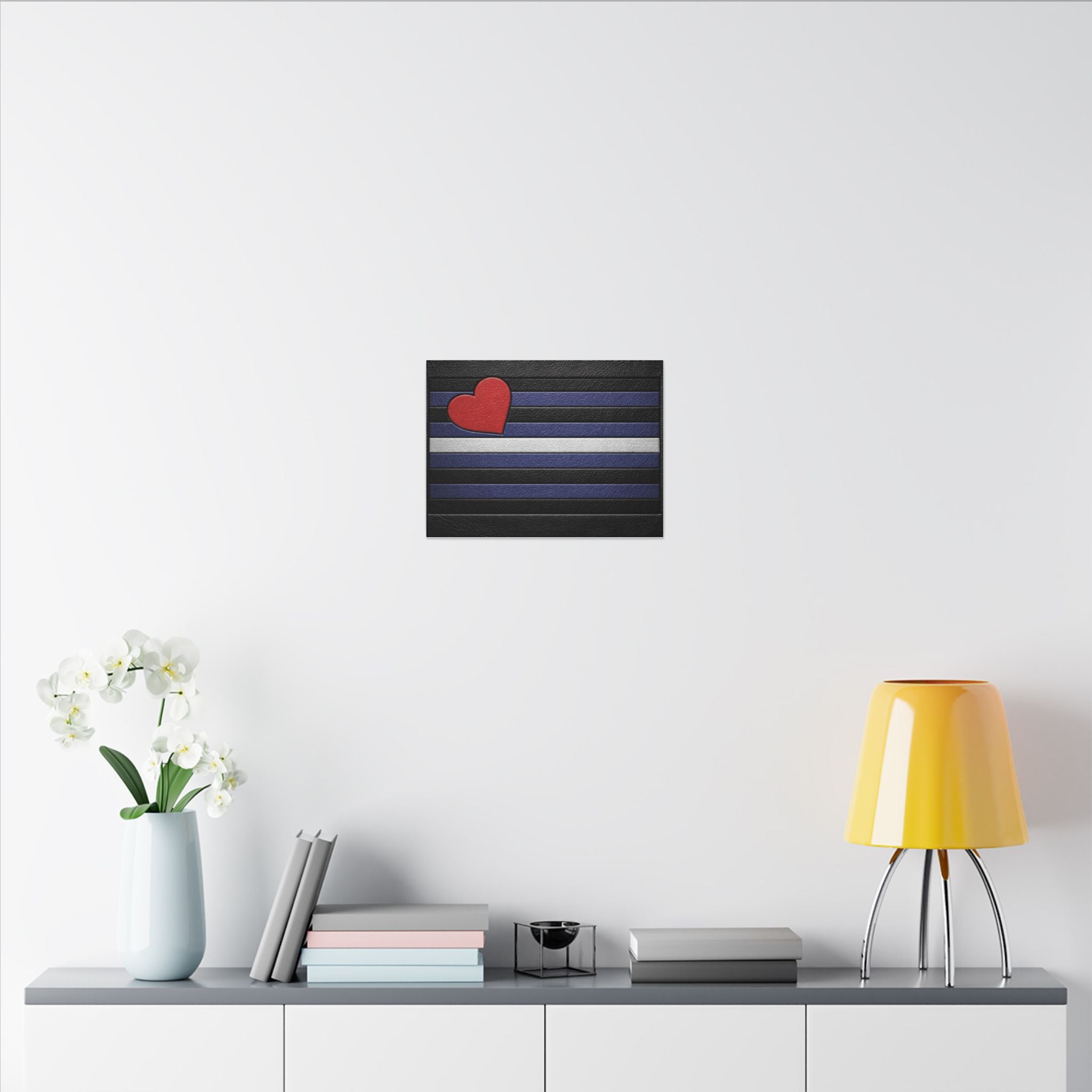 Leather Heart Canvas Wall Art - Matte Stretched Leather Pride Tribute