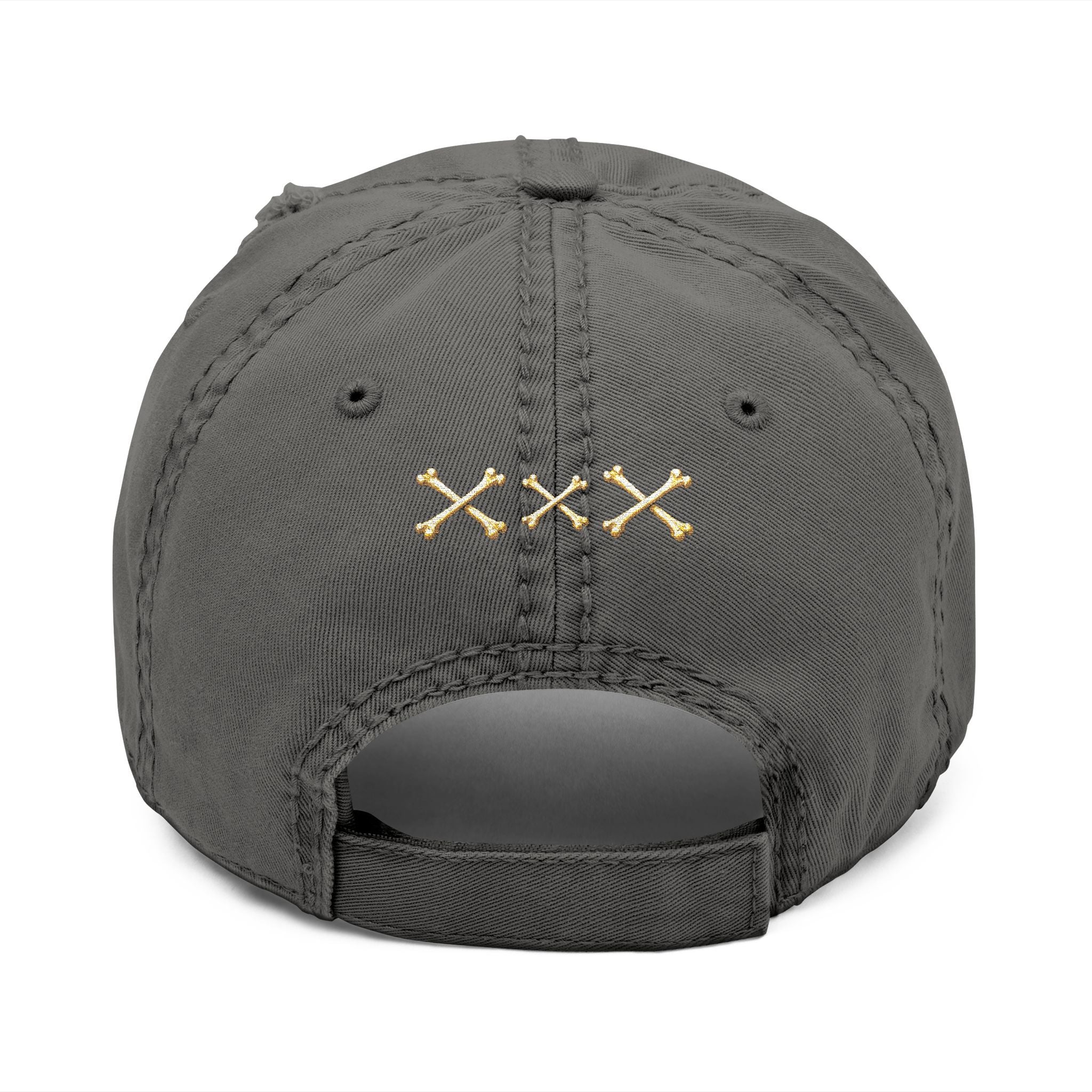 Bone Collector Distressed Dad Hat — Embroidered Fishing/Outdoors Cap