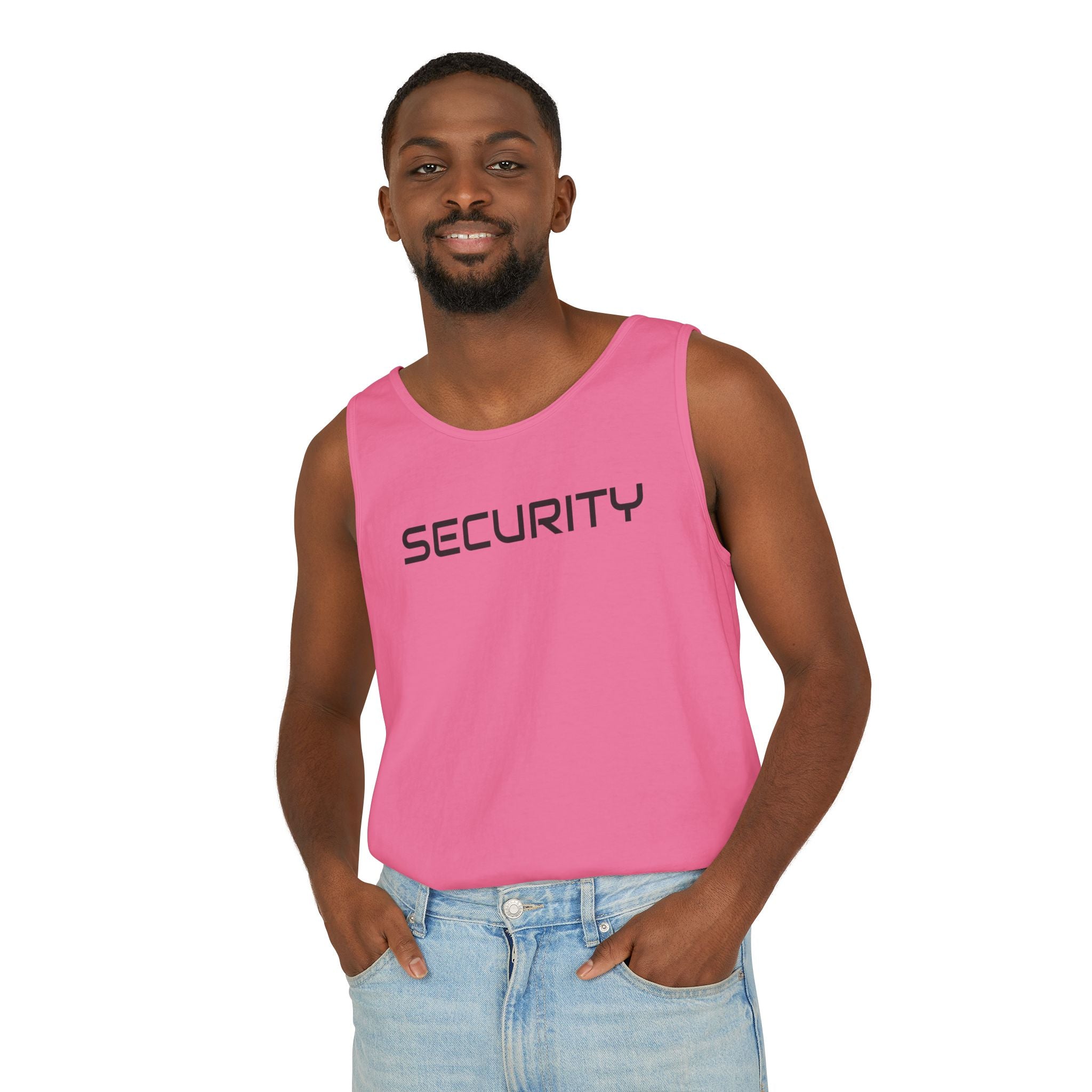 SECURITY Graphic Tank Top — Bold 'SECURITY' Streetwear Muscle Tee