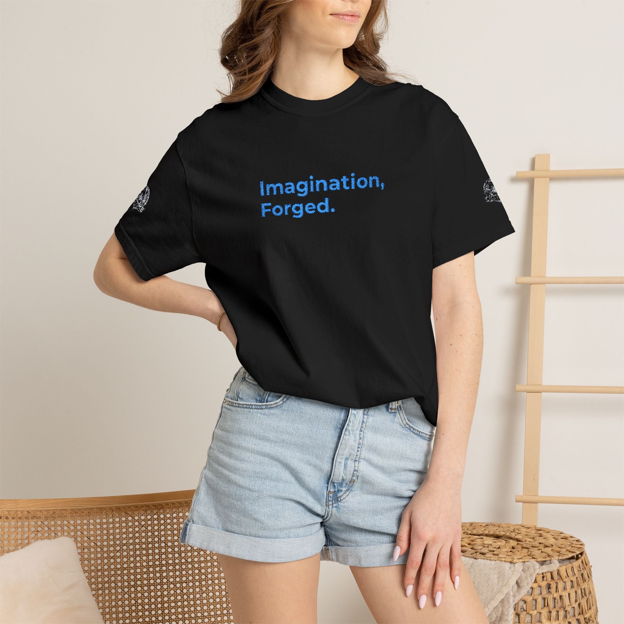 Premium Edition Imagination, Forged. Embroidered Tee — Graphic Garment-Dyed T-Shirt