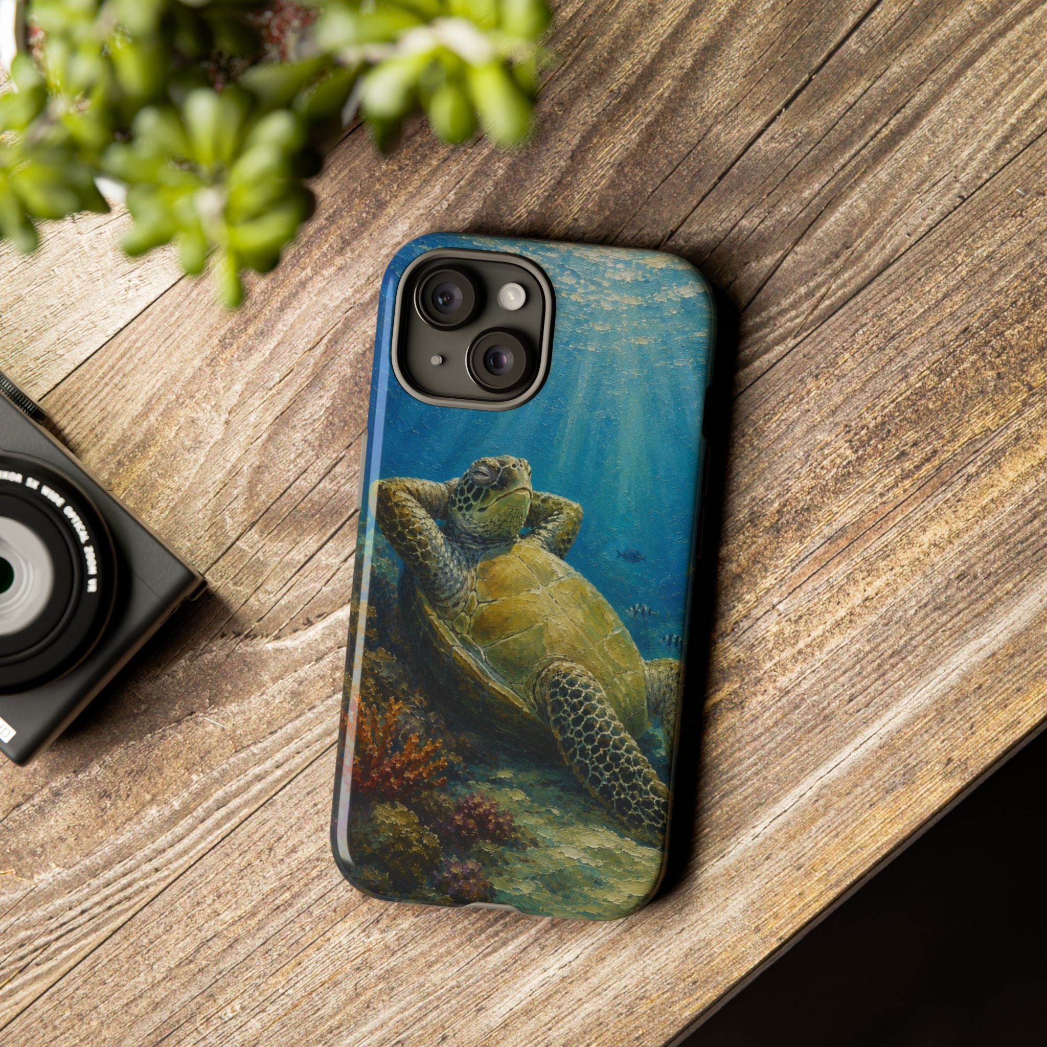 Sea Turtle Relaxation Phone Case — Ocean Underwater Art Protective Tough Case