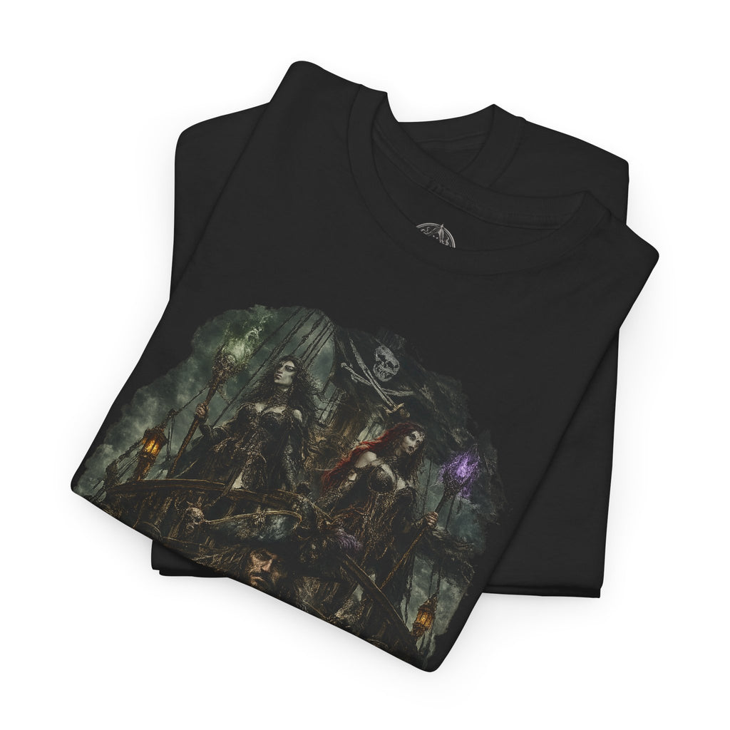 Premium Dark Pirate Mutineer T-Shirt — Dark Skull & Nautical Gothic Graphic Tee