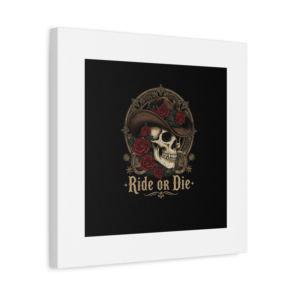 Ride or Die Skull Canvas | Western Skull Art, Gothic Americana