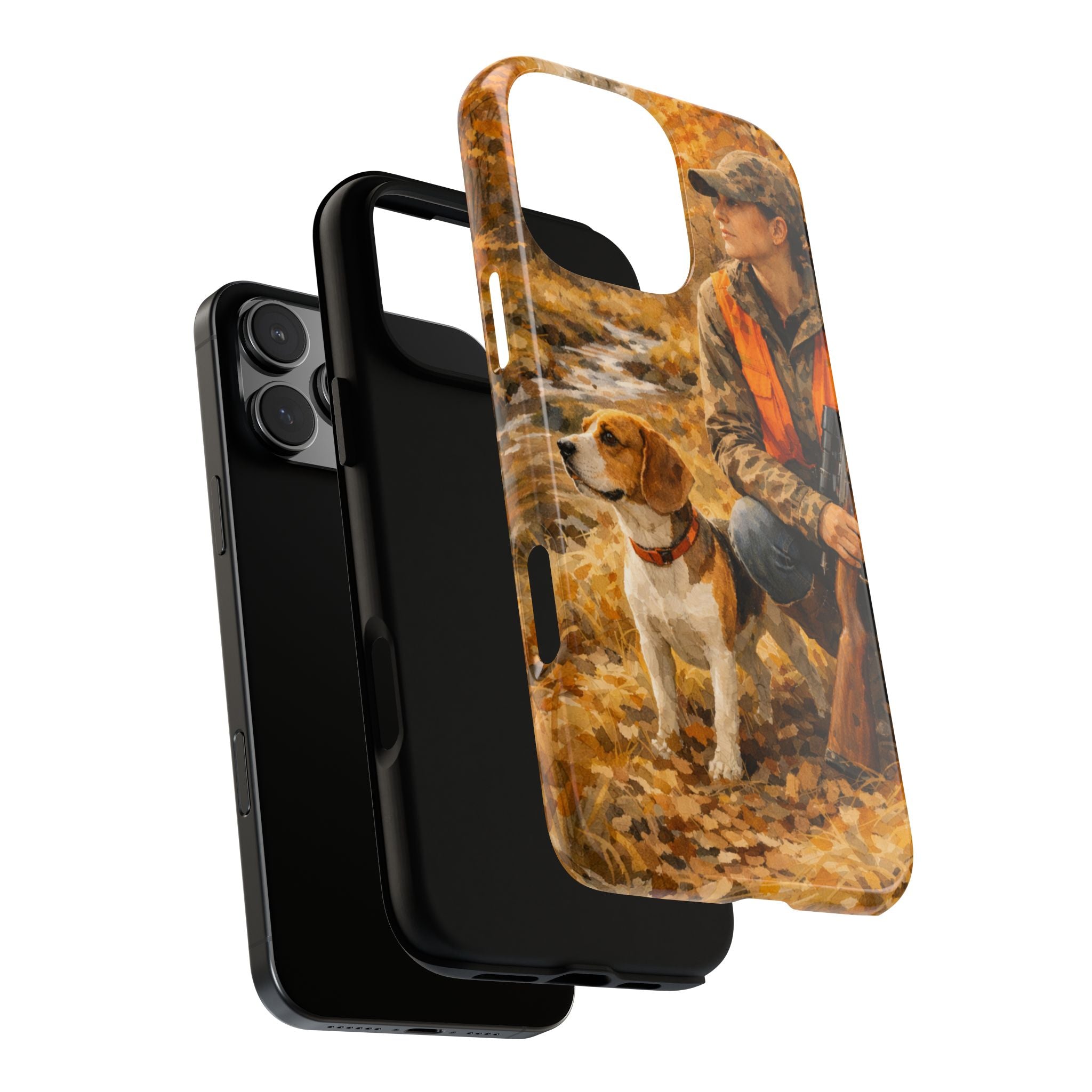 Hunter and Beagle Phone Case — Hunting Dog Autumn Camouflage iPhone Cover