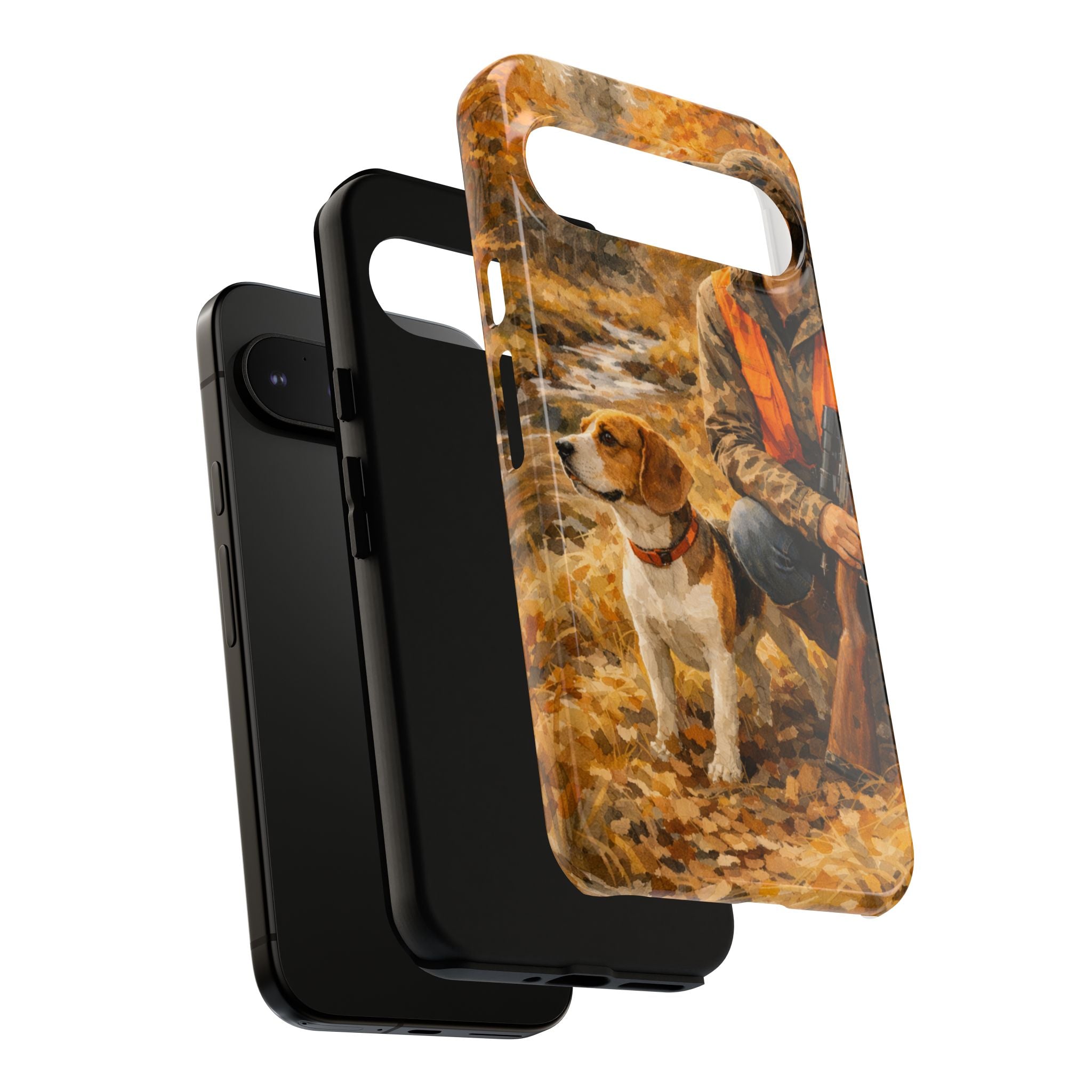 Hunter and Beagle Phone Case — Hunting Dog Autumn Camouflage iPhone Cover