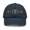 Distressed Viking Skull & Crossed Axes Embroidered Dad Hat
